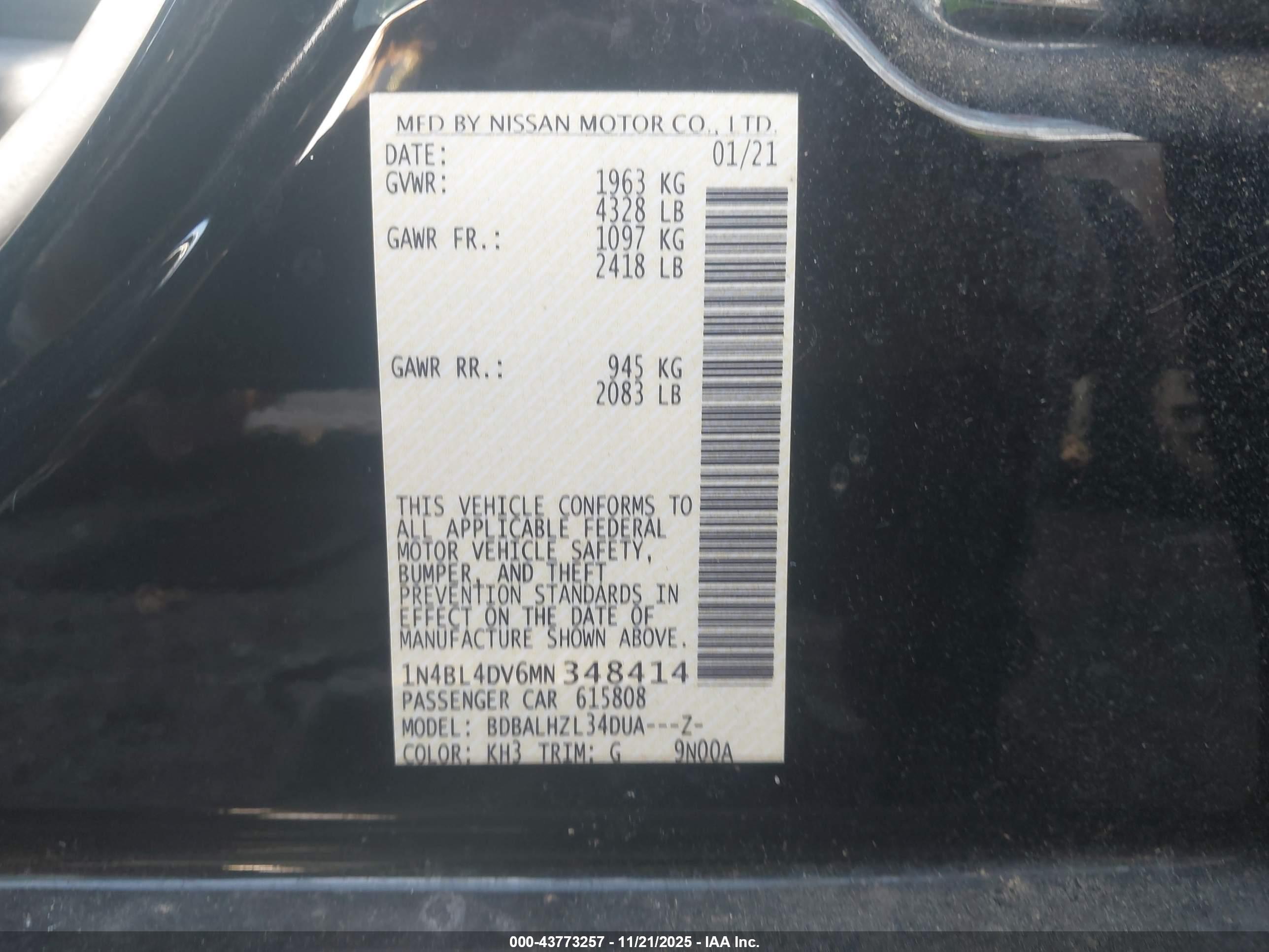 NISSAN ALTIMA image 9