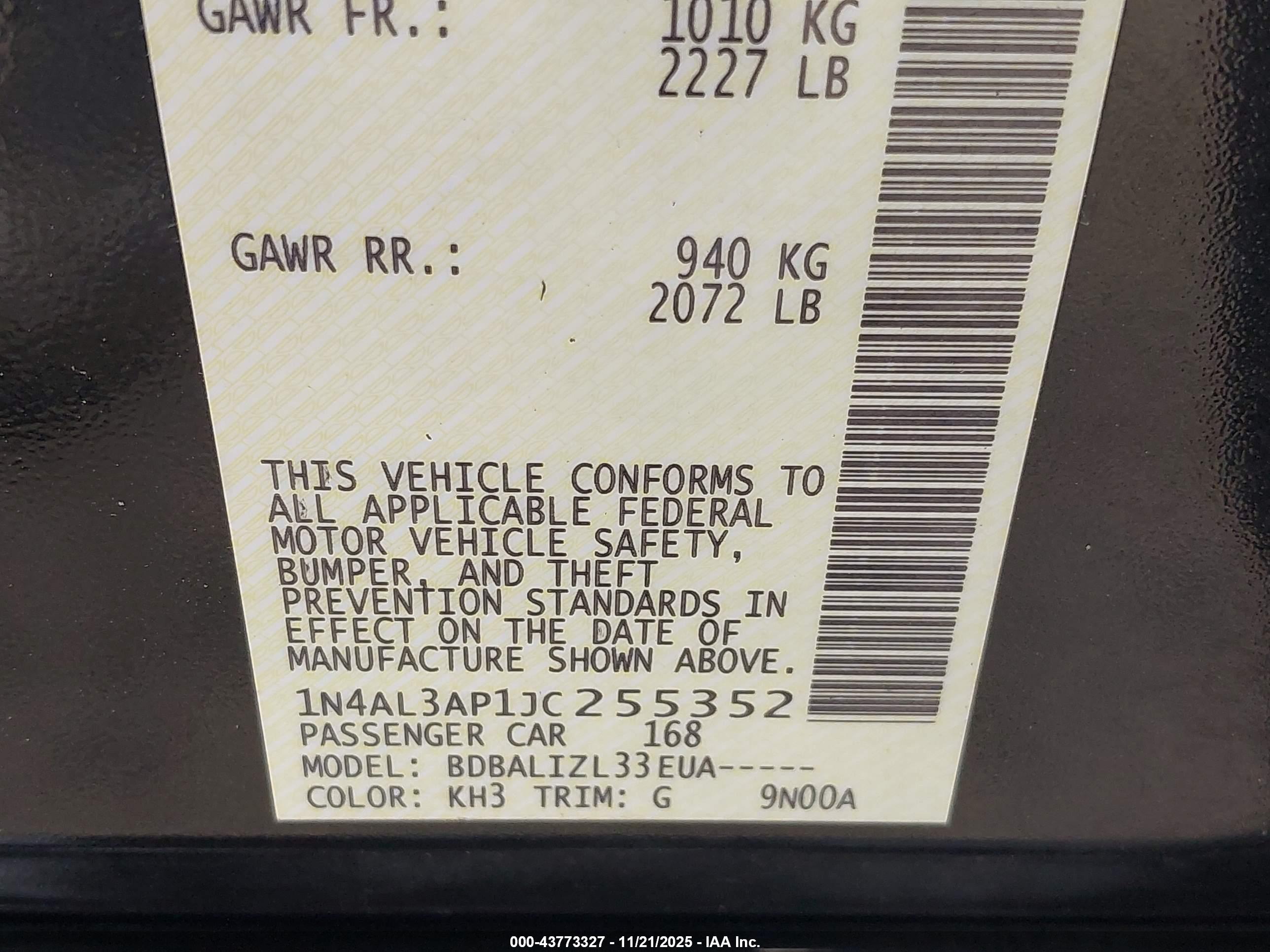 NISSAN ALTIMA image 9