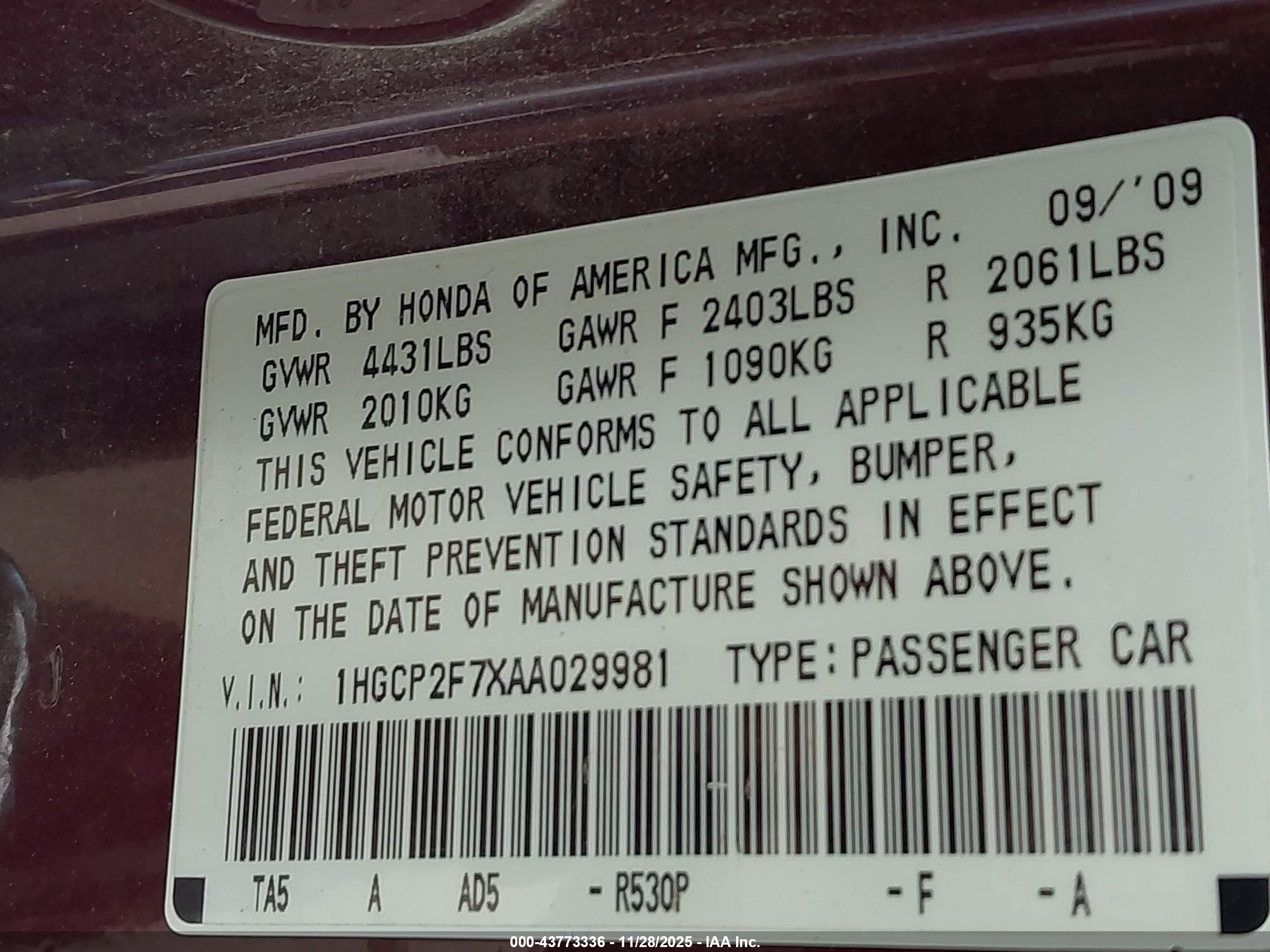 HONDA ACCORD image 9