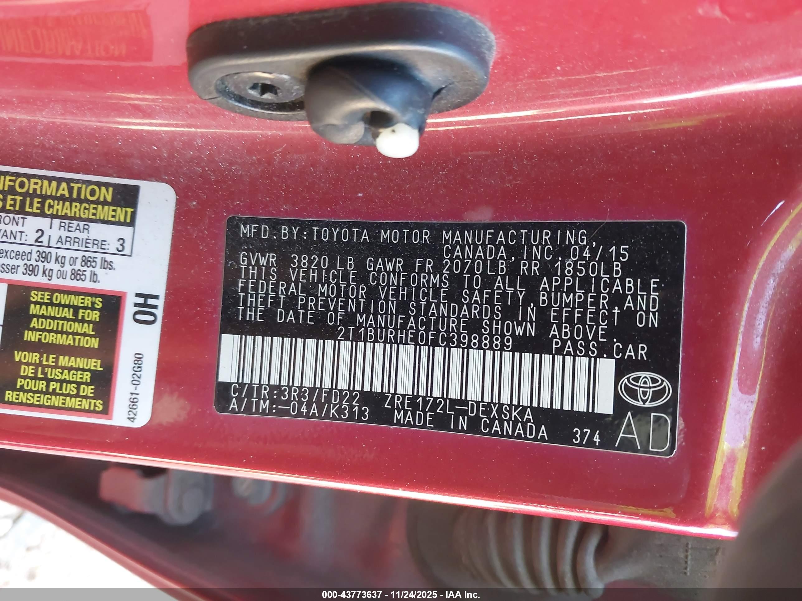TOYOTA COROLLA image 9