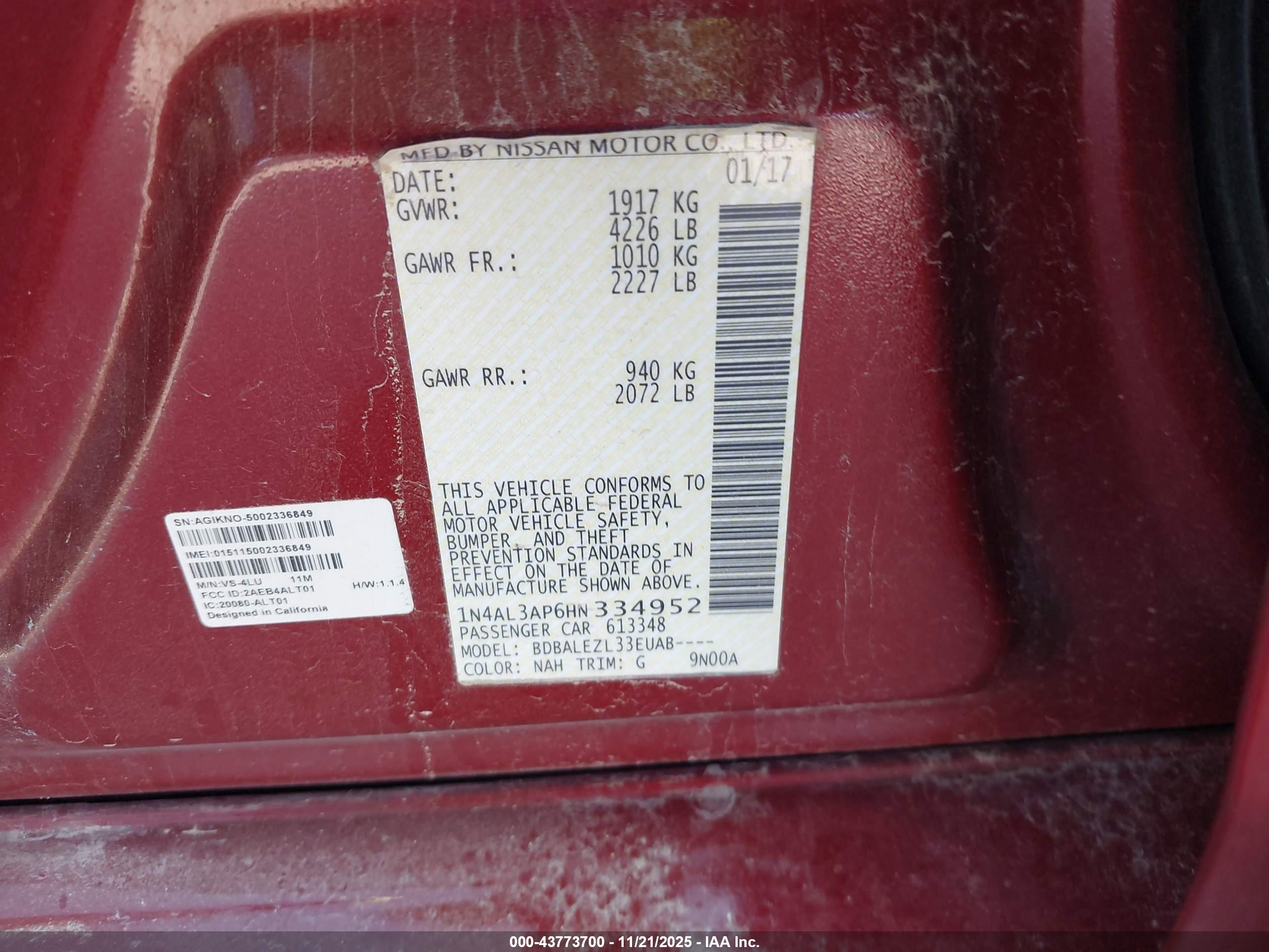 NISSAN ALTIMA image 9