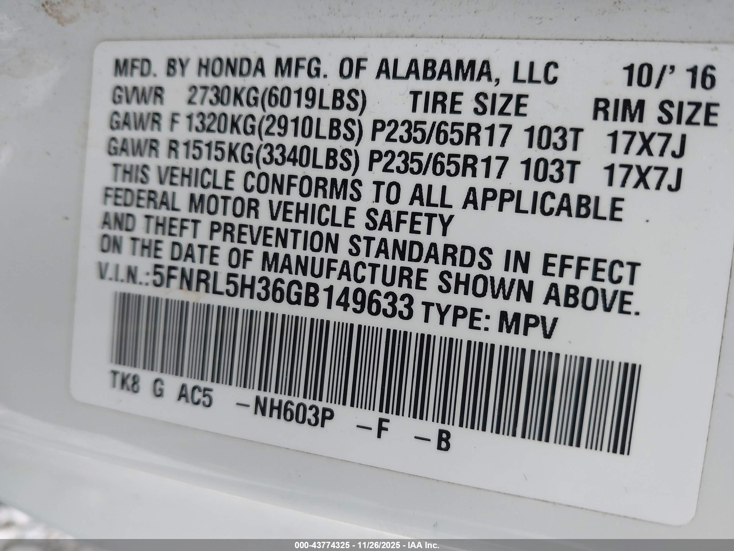 HONDA ODYSSEY image 9