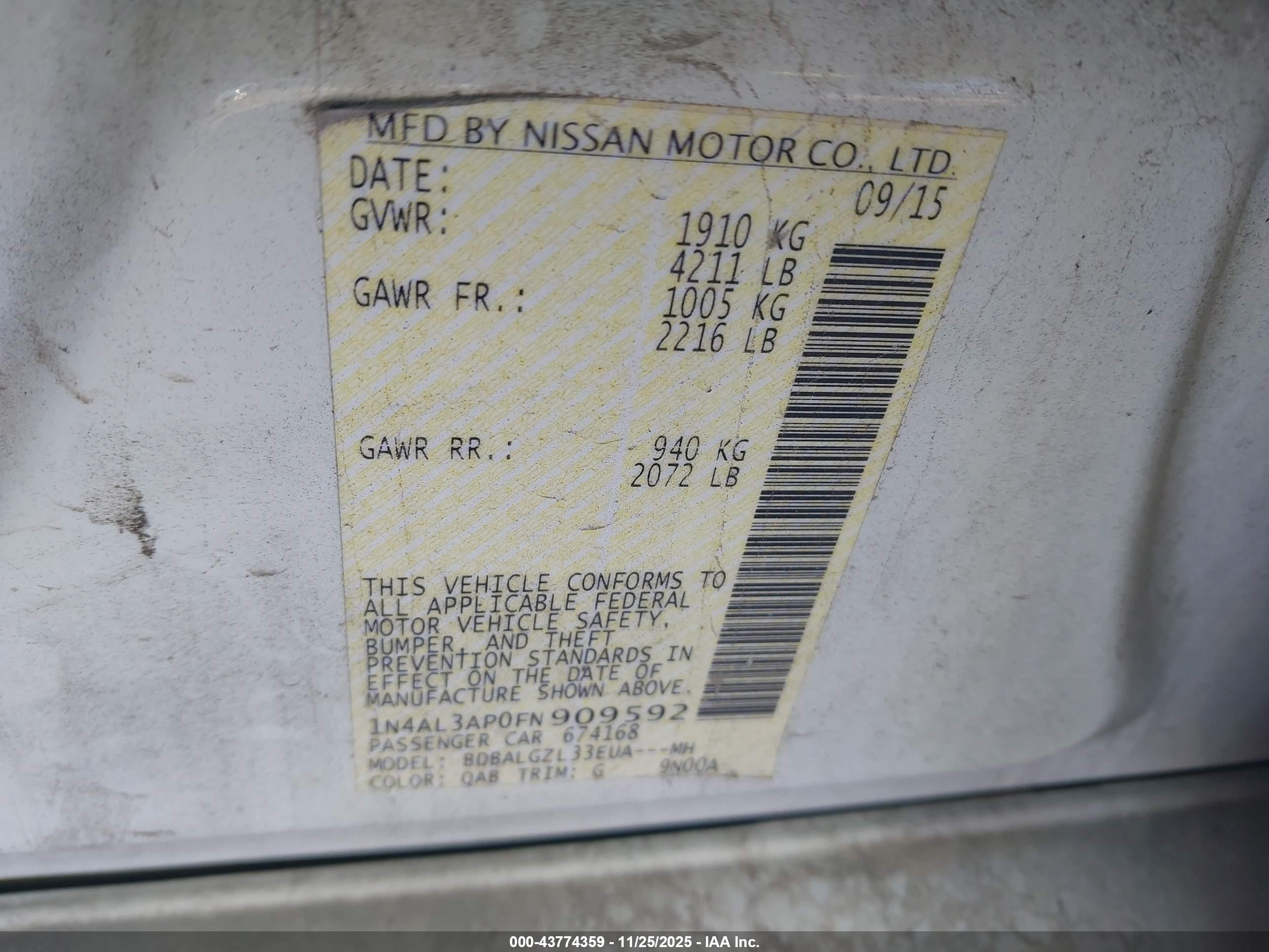 NISSAN ALTIMA image 9