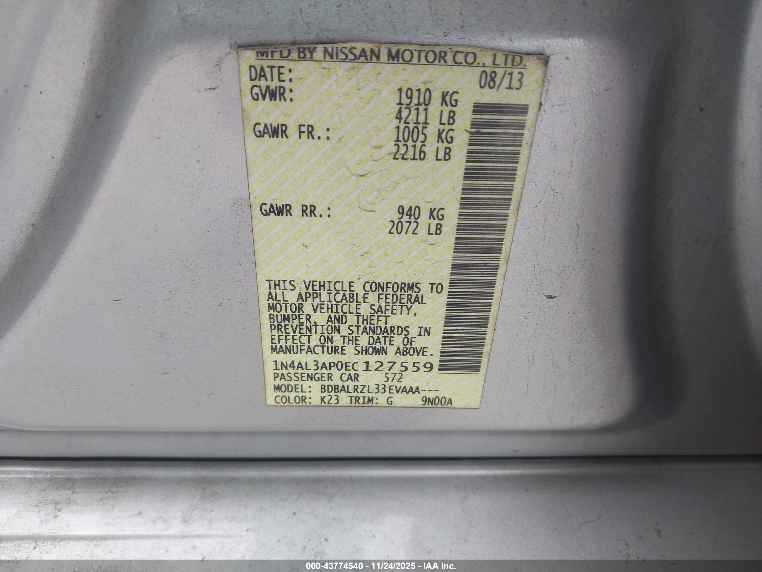 NISSAN ALTIMA image 9