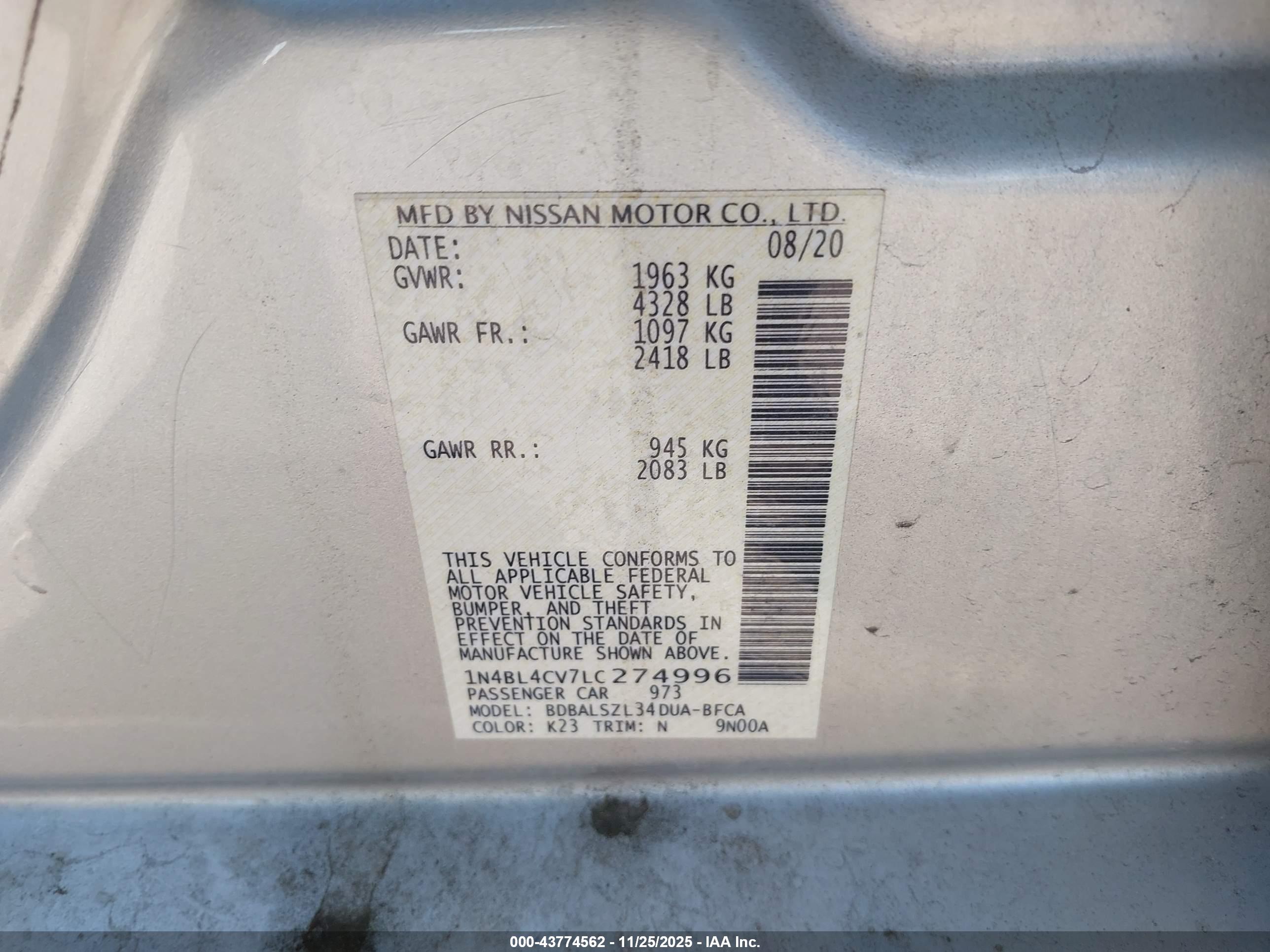 NISSAN ALTIMA image 9