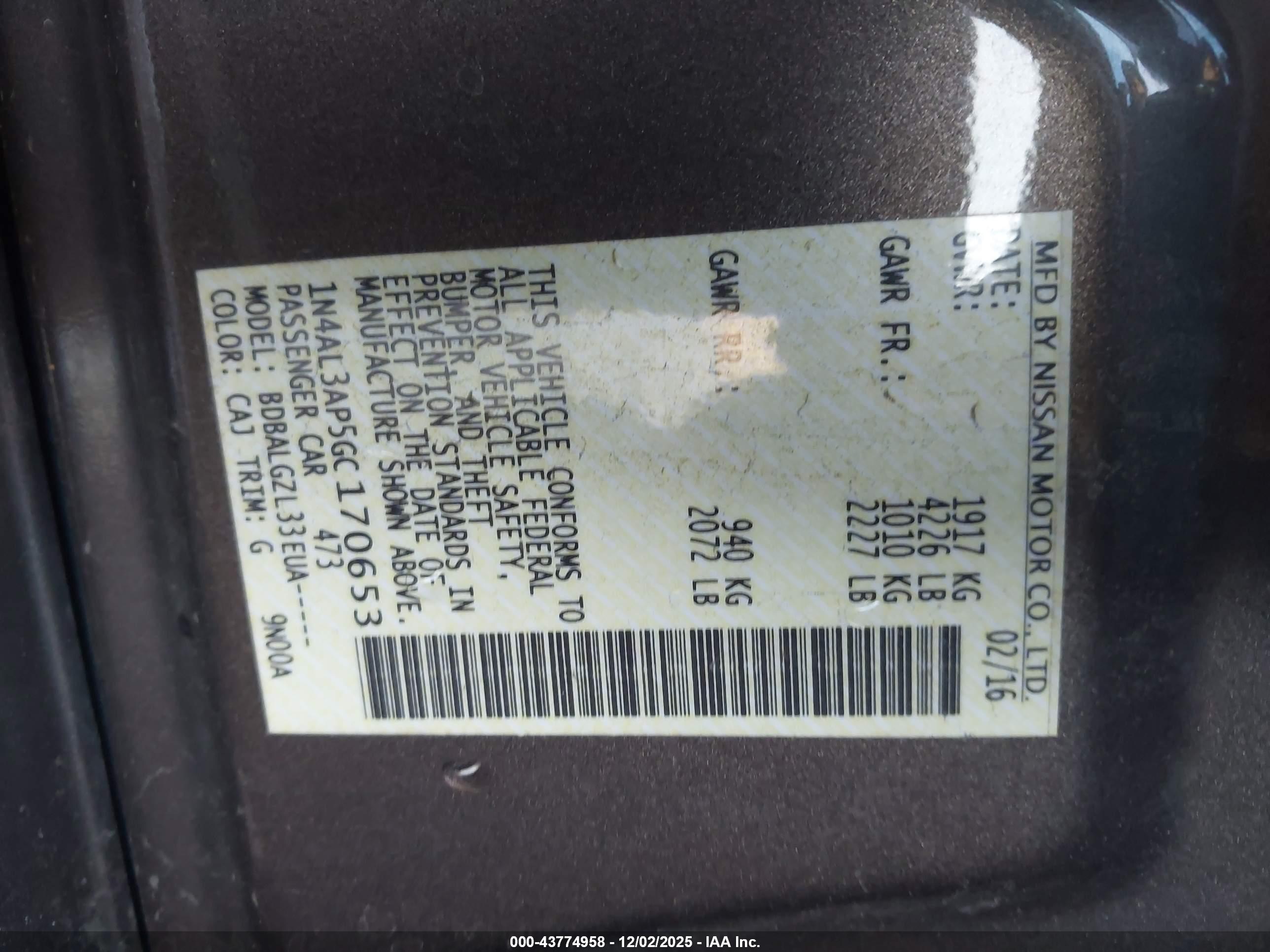 NISSAN ALTIMA image 9