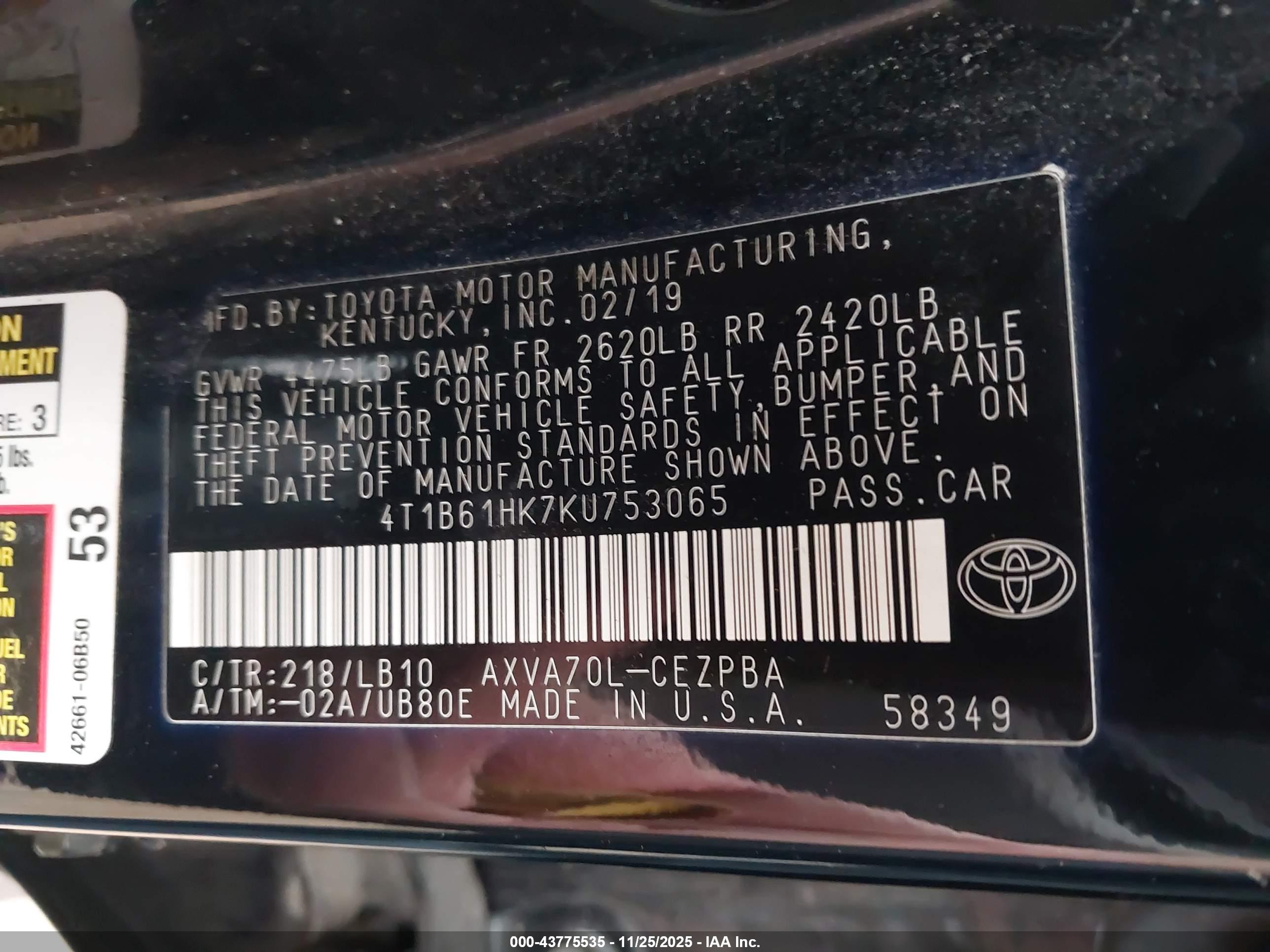 TOYOTA CAMRY image 9