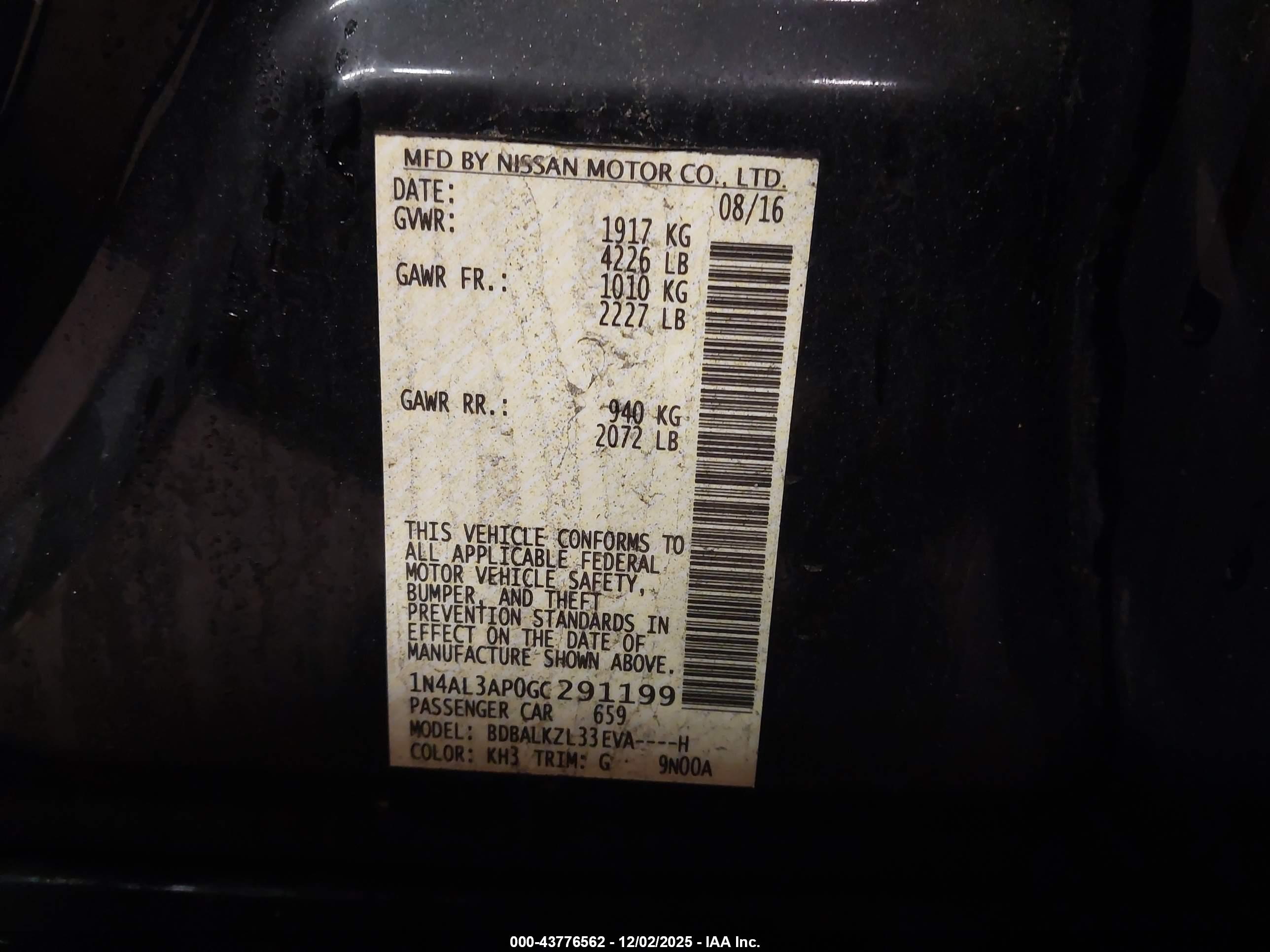 NISSAN ALTIMA image 9