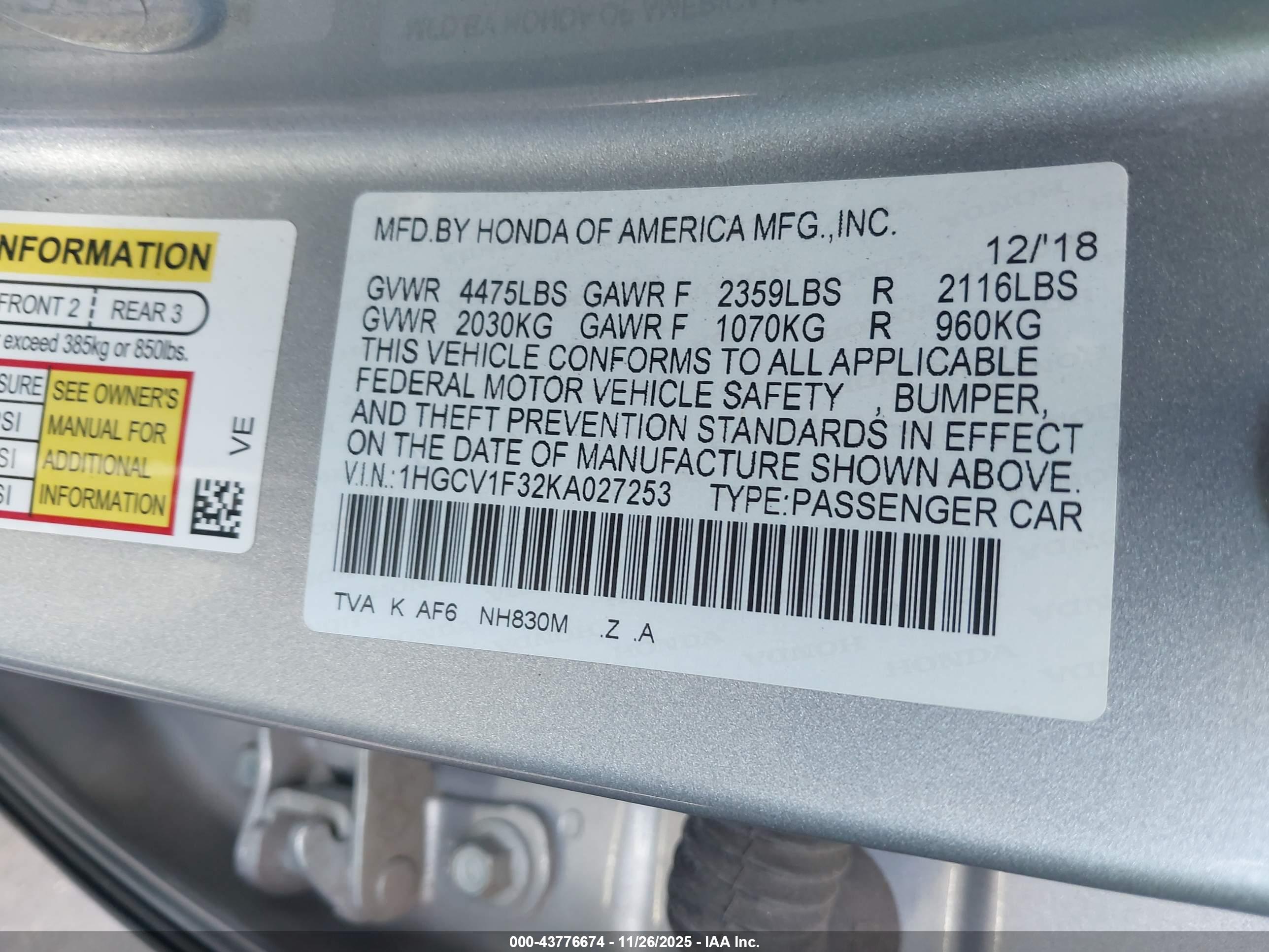 HONDA ACCORD image 9