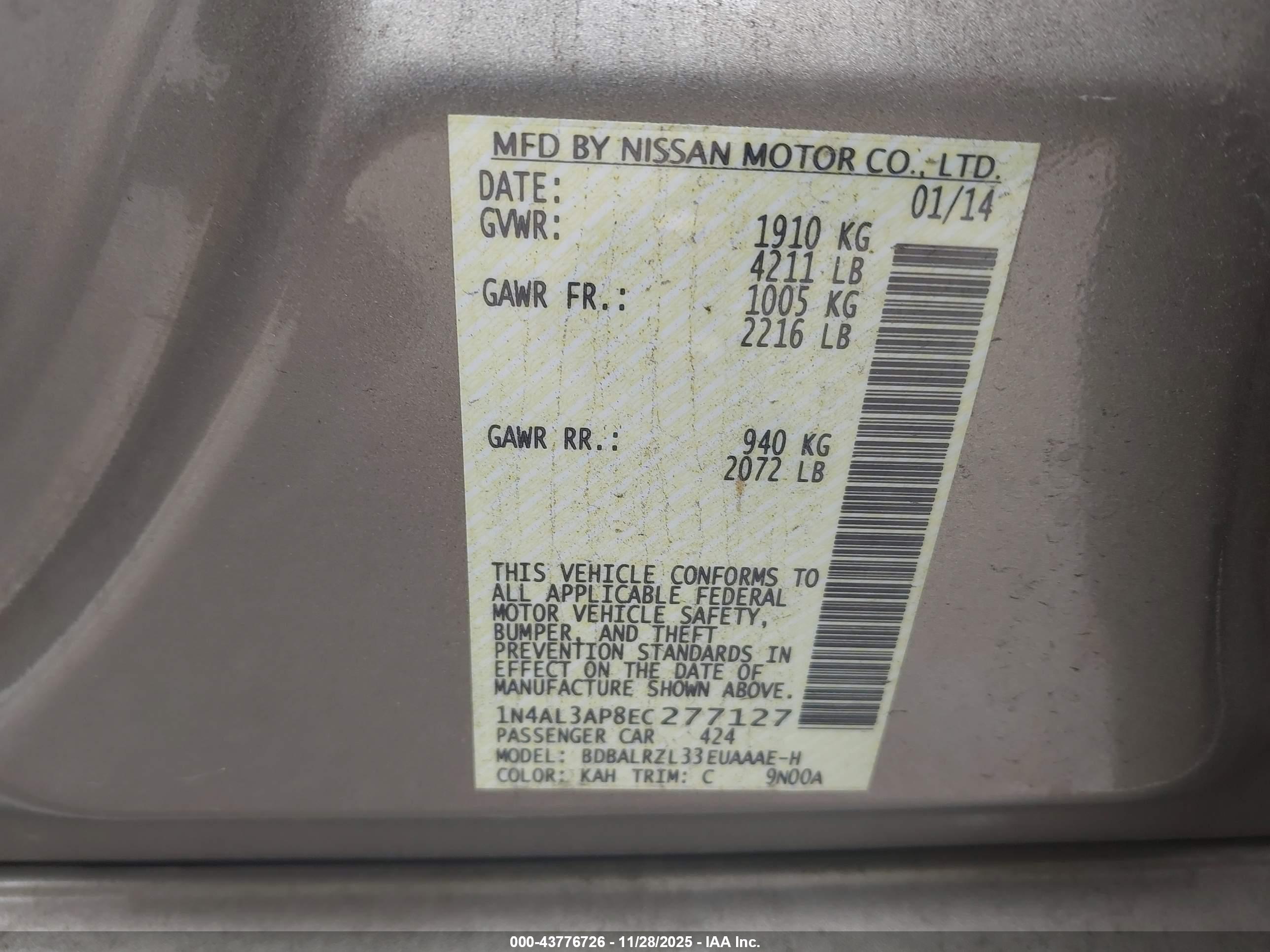 NISSAN ALTIMA image 9