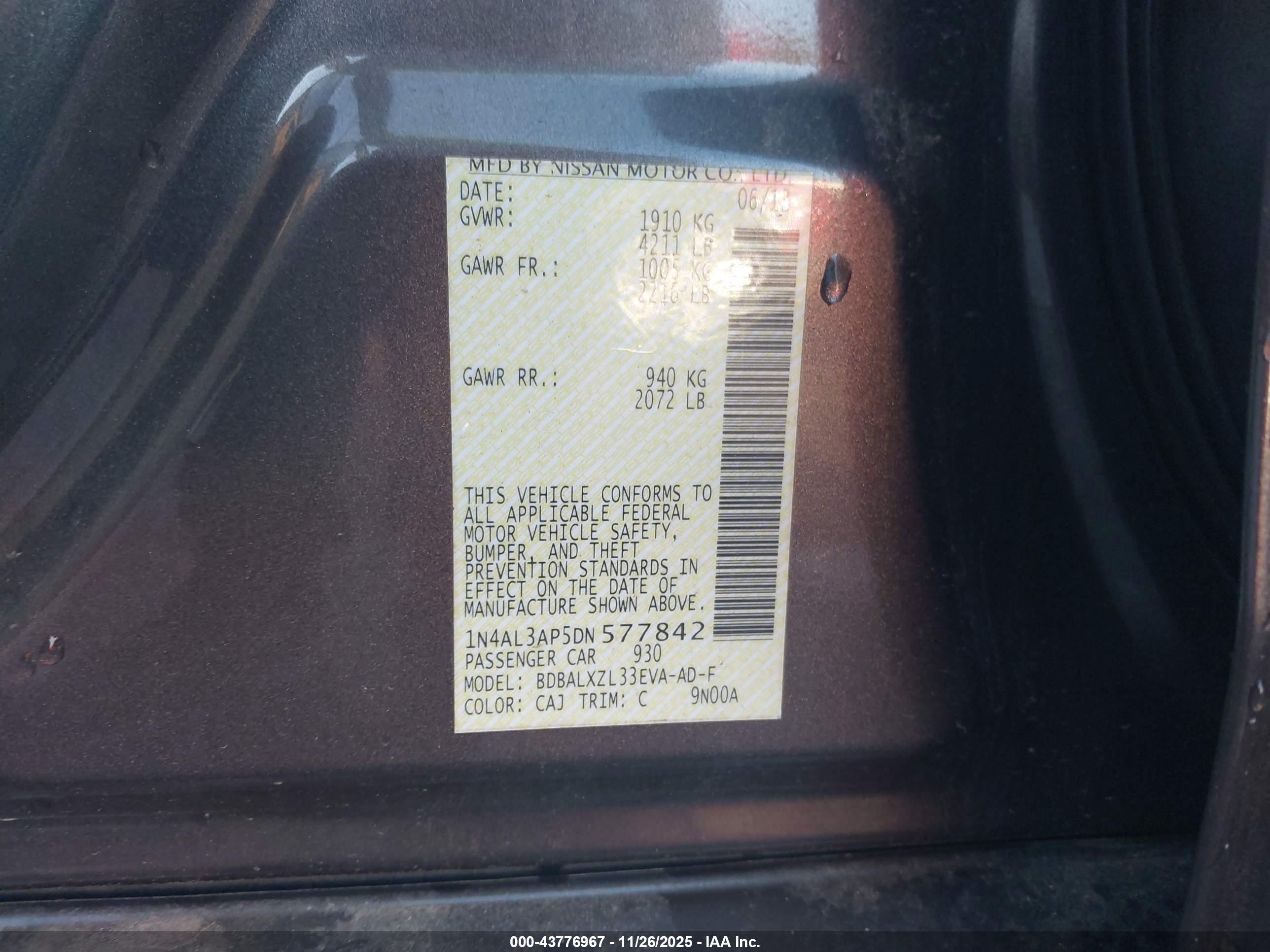 NISSAN ALTIMA image 9