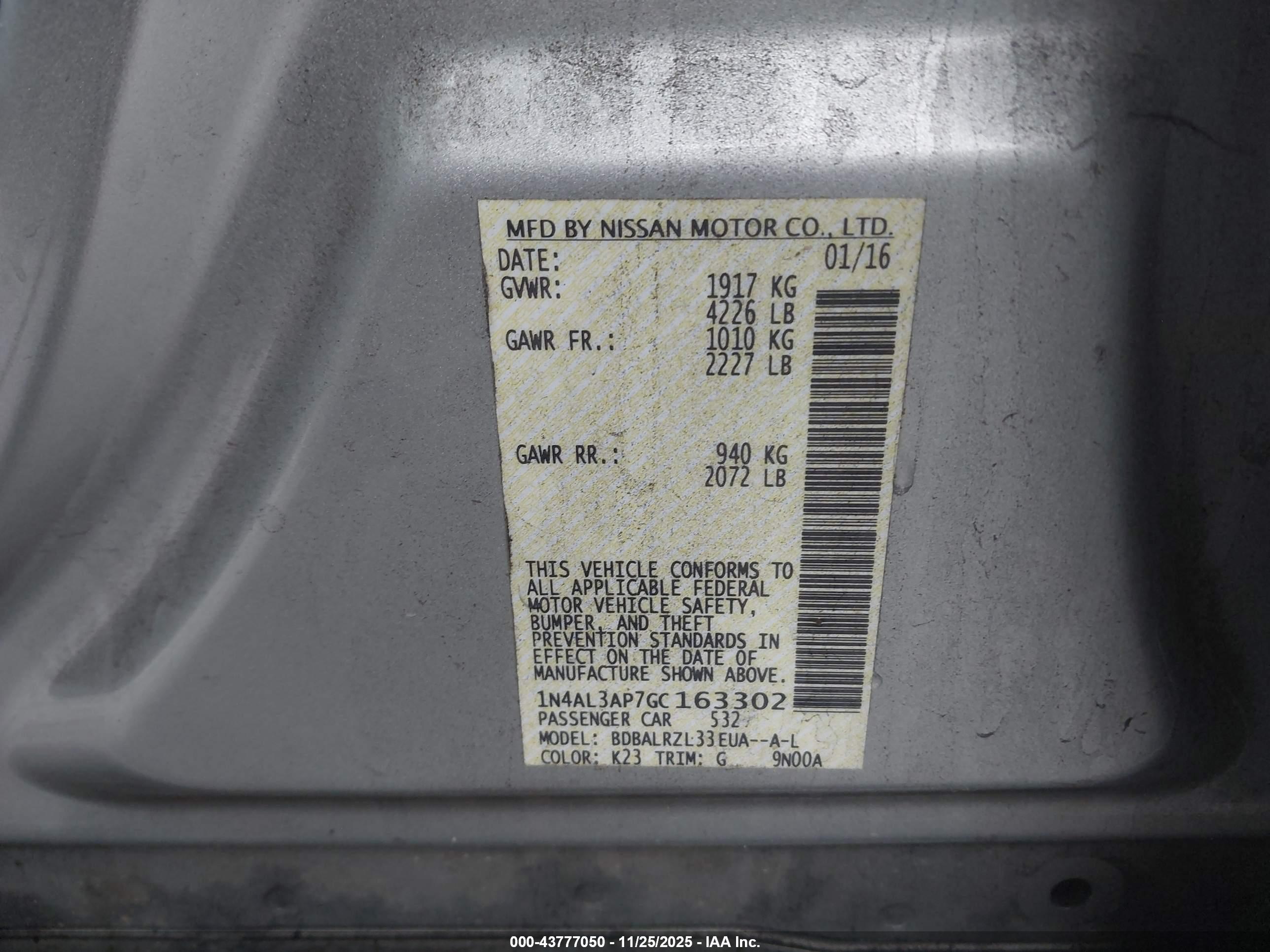 NISSAN ALTIMA image 9