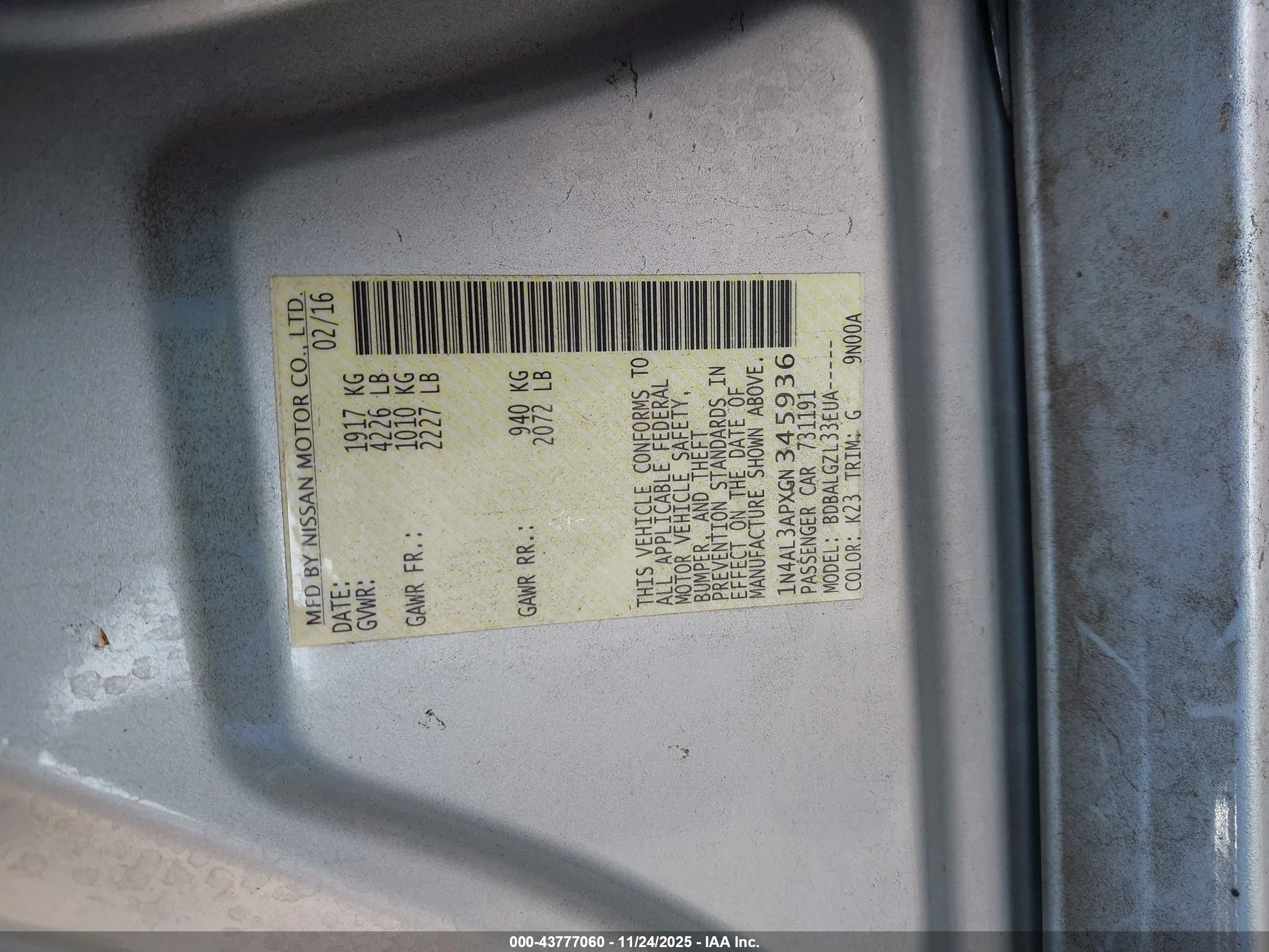 NISSAN ALTIMA image 9