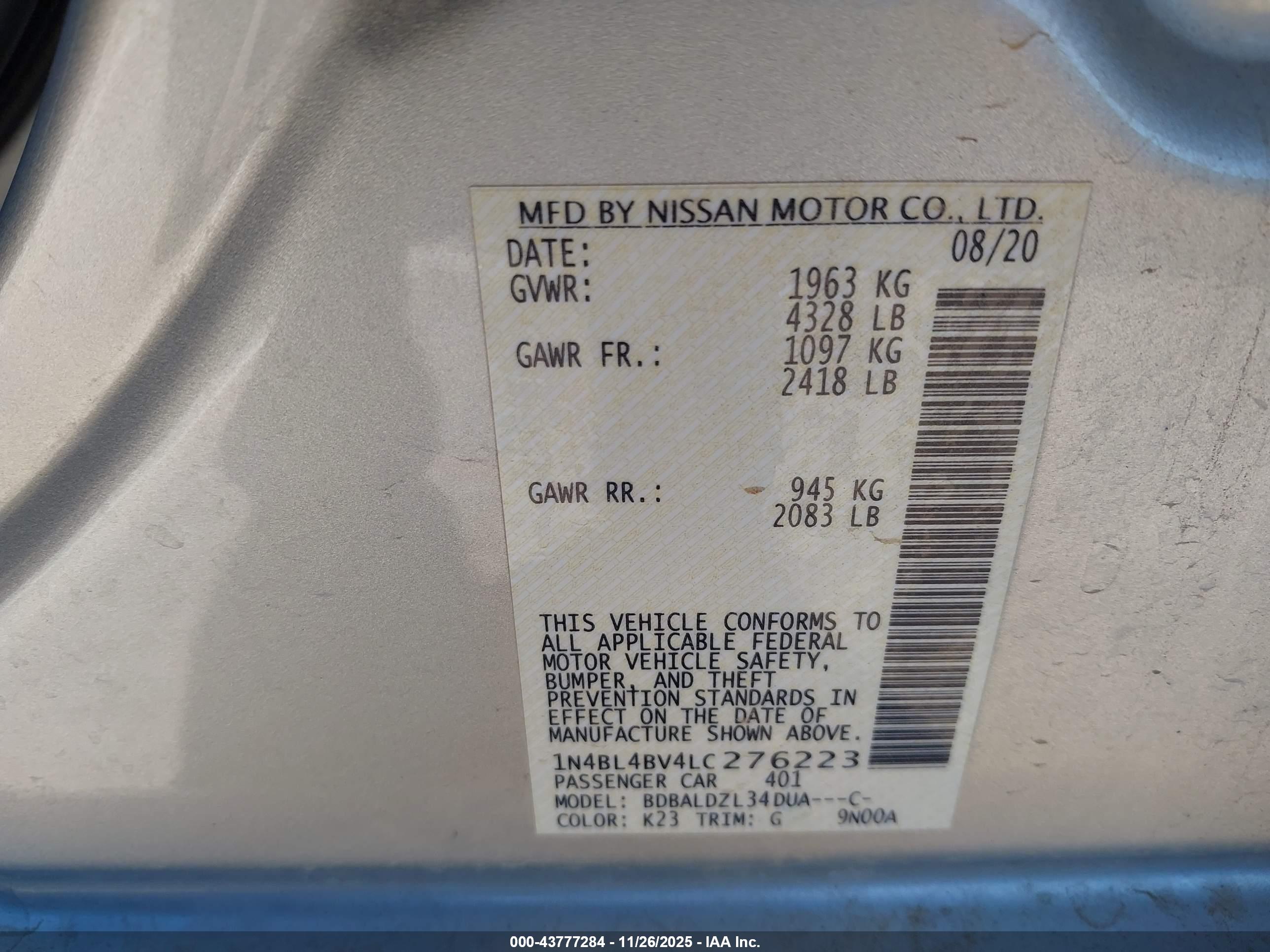 NISSAN ALTIMA image 9
