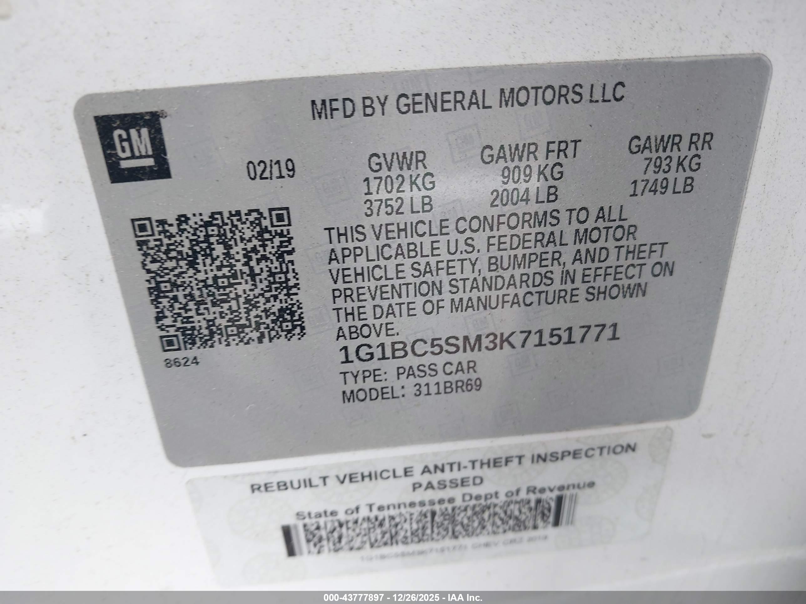 CHEVROLET CRUZE image 9