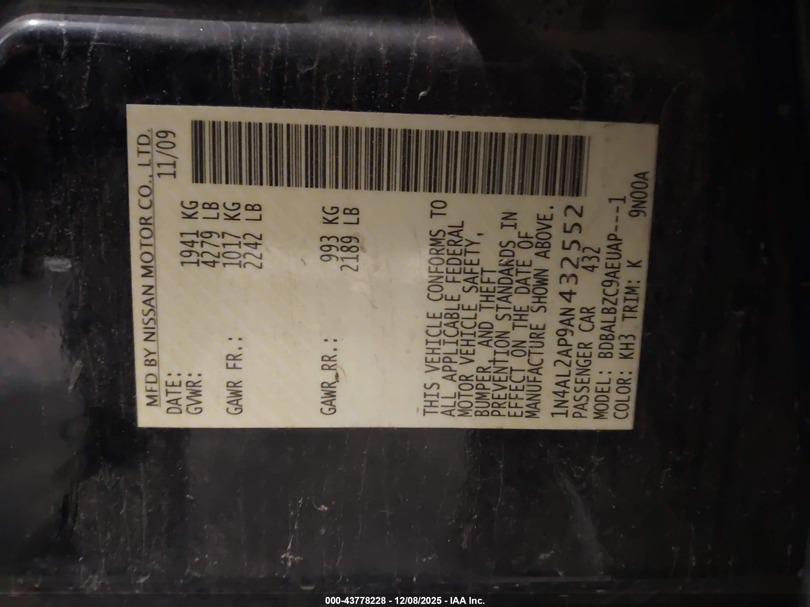 NISSAN ALTIMA image 9