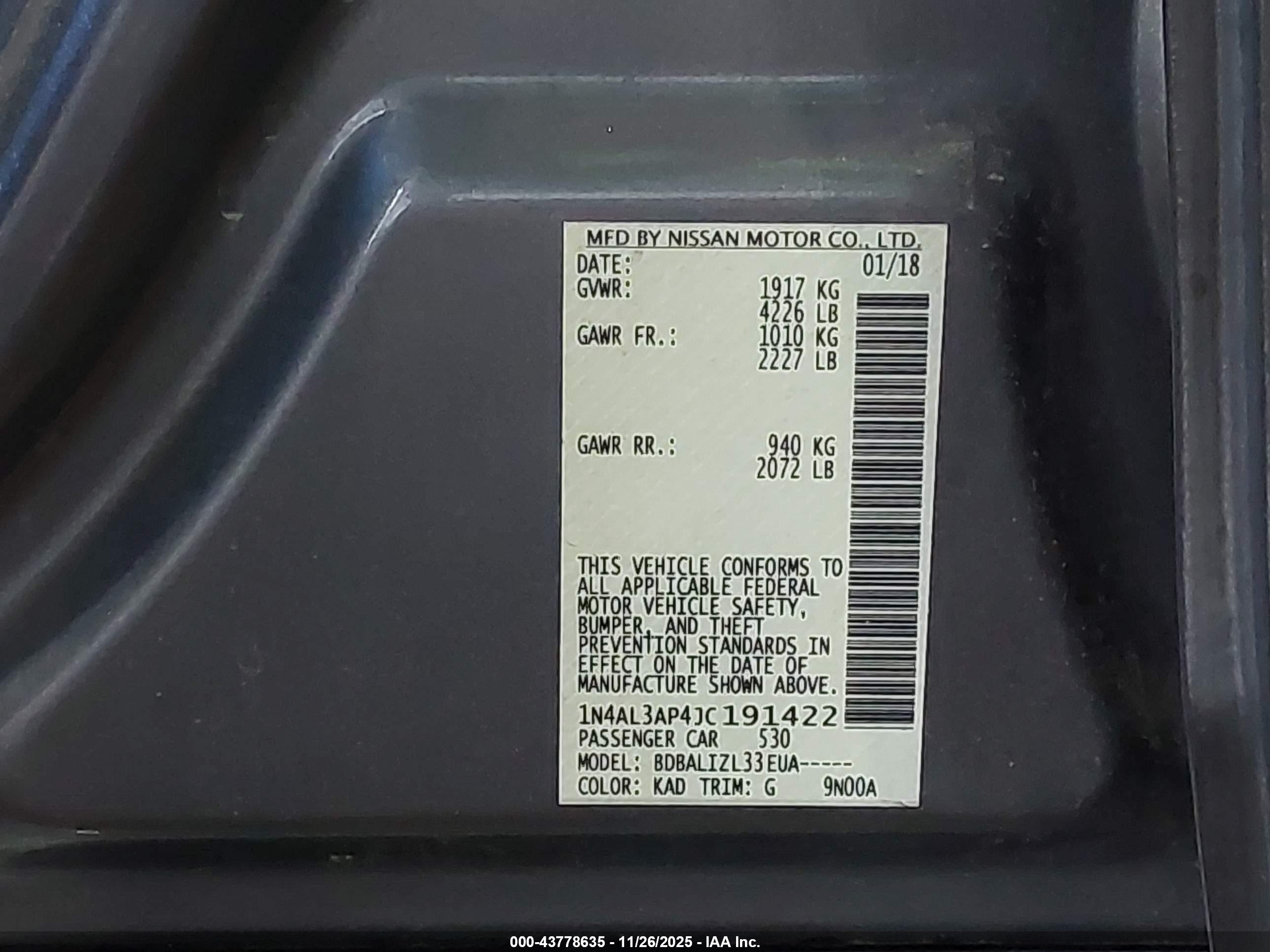 NISSAN ALTIMA image 9