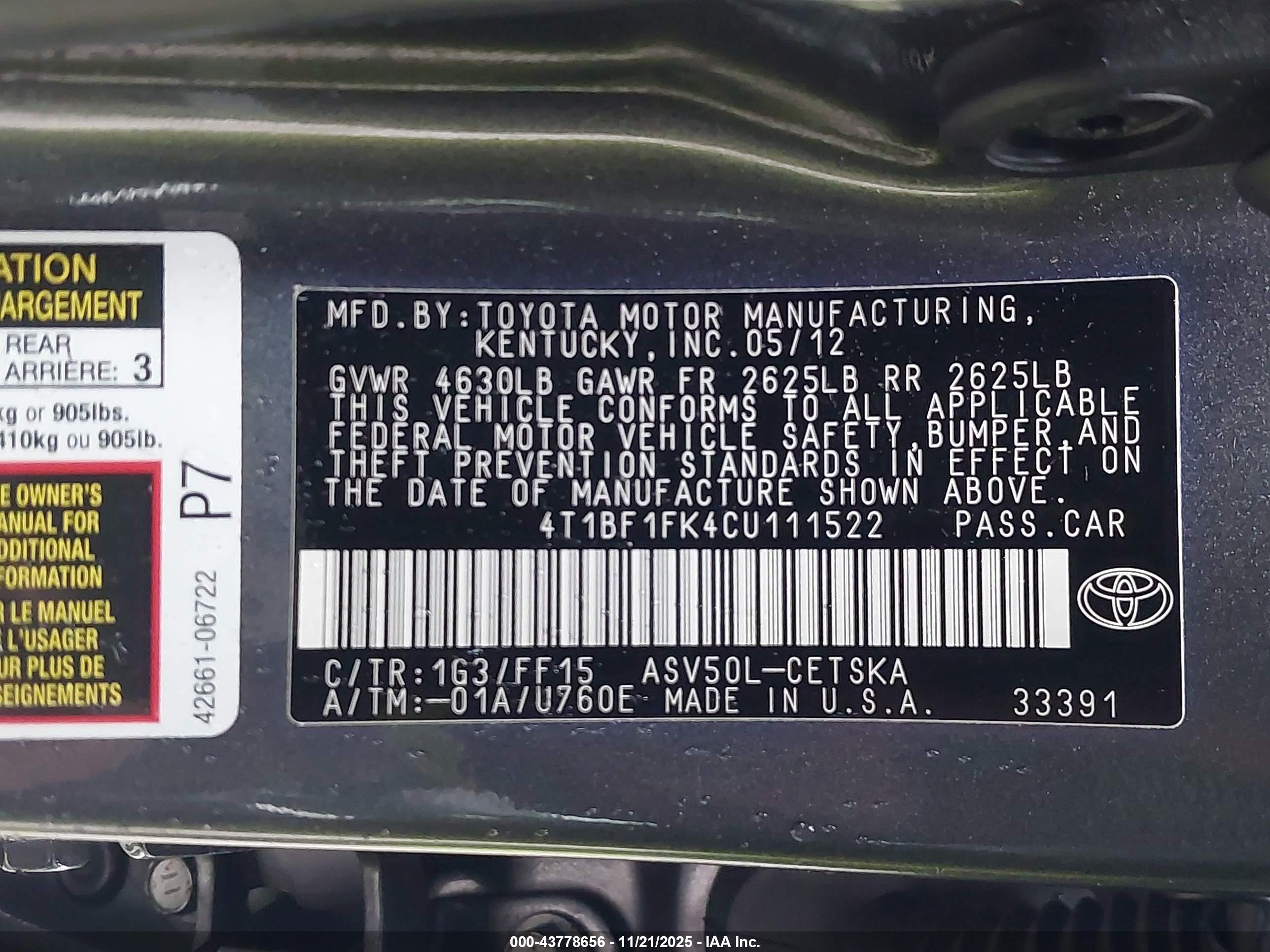 TOYOTA CAMRY image 9