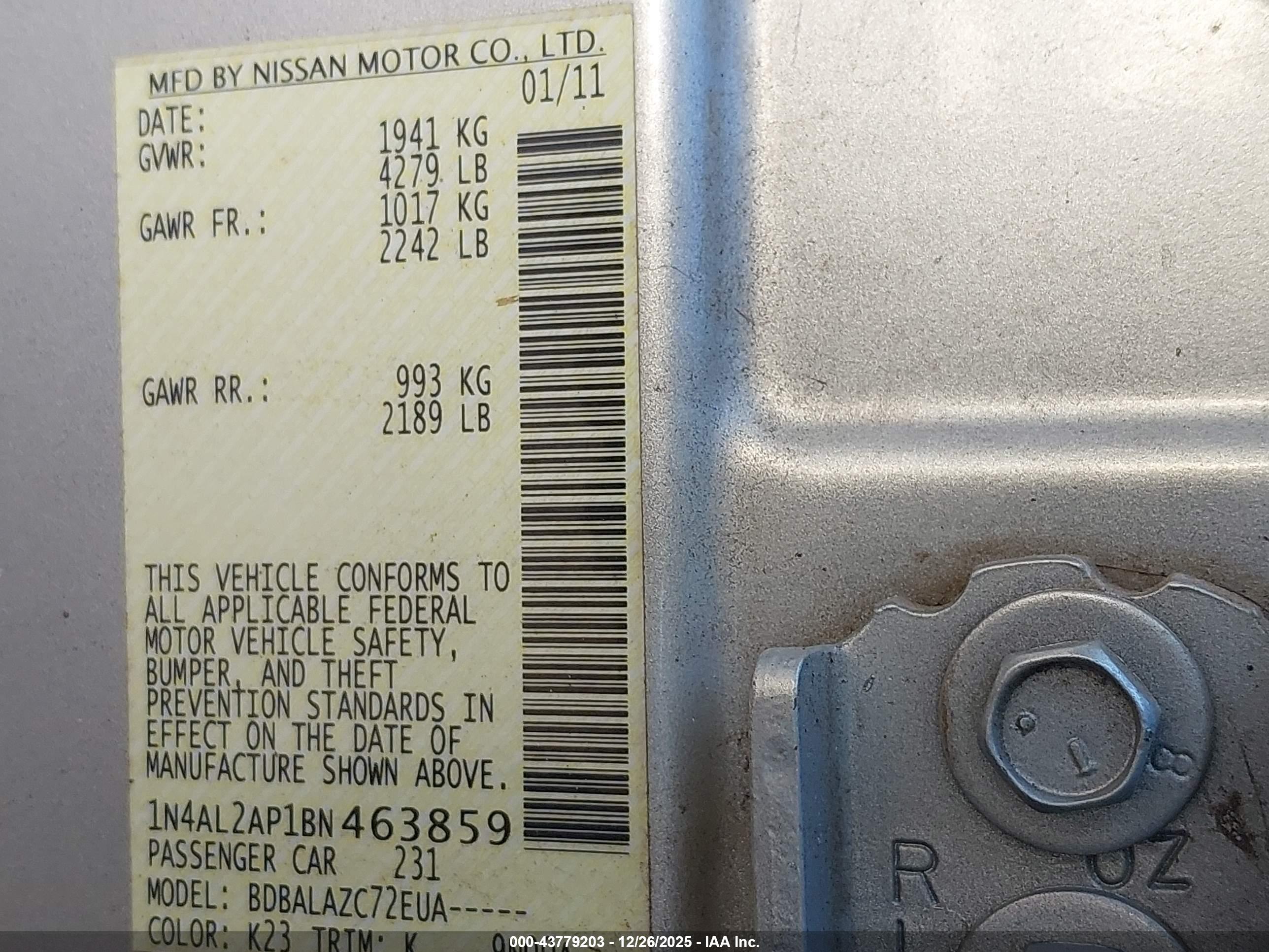 NISSAN ALTIMA image 9