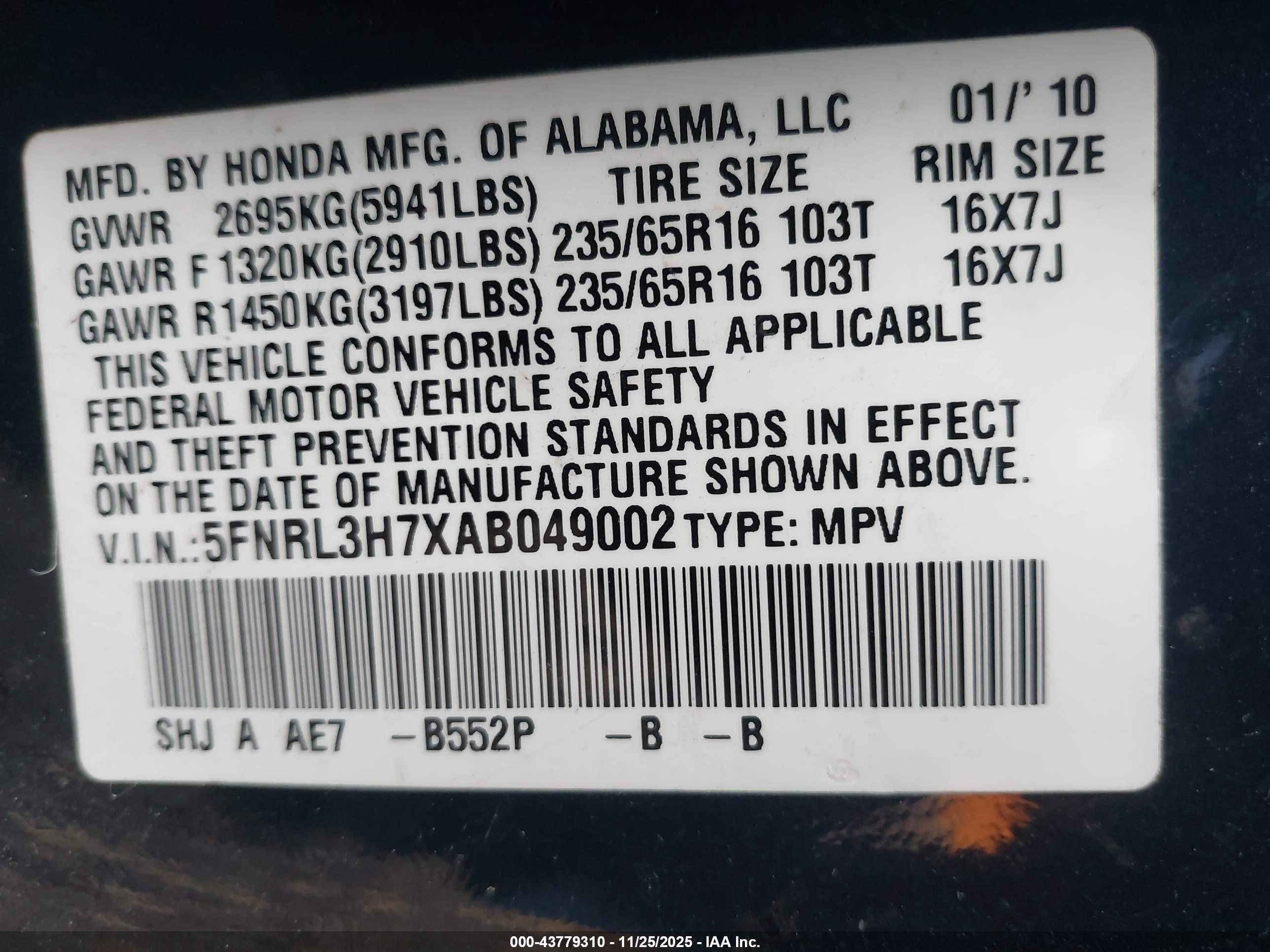 HONDA ODYSSEY image 9