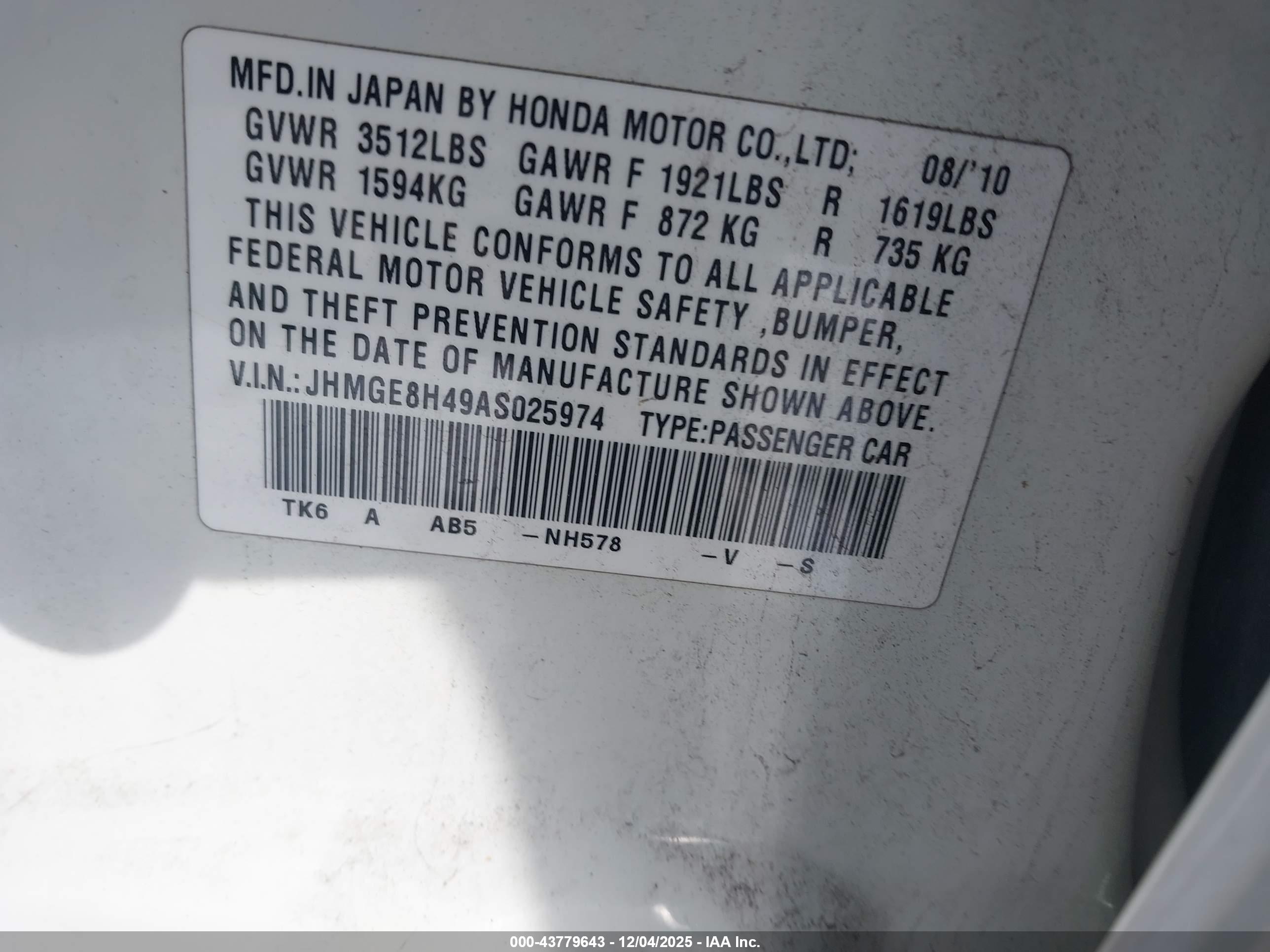 HONDA FIT image 9
