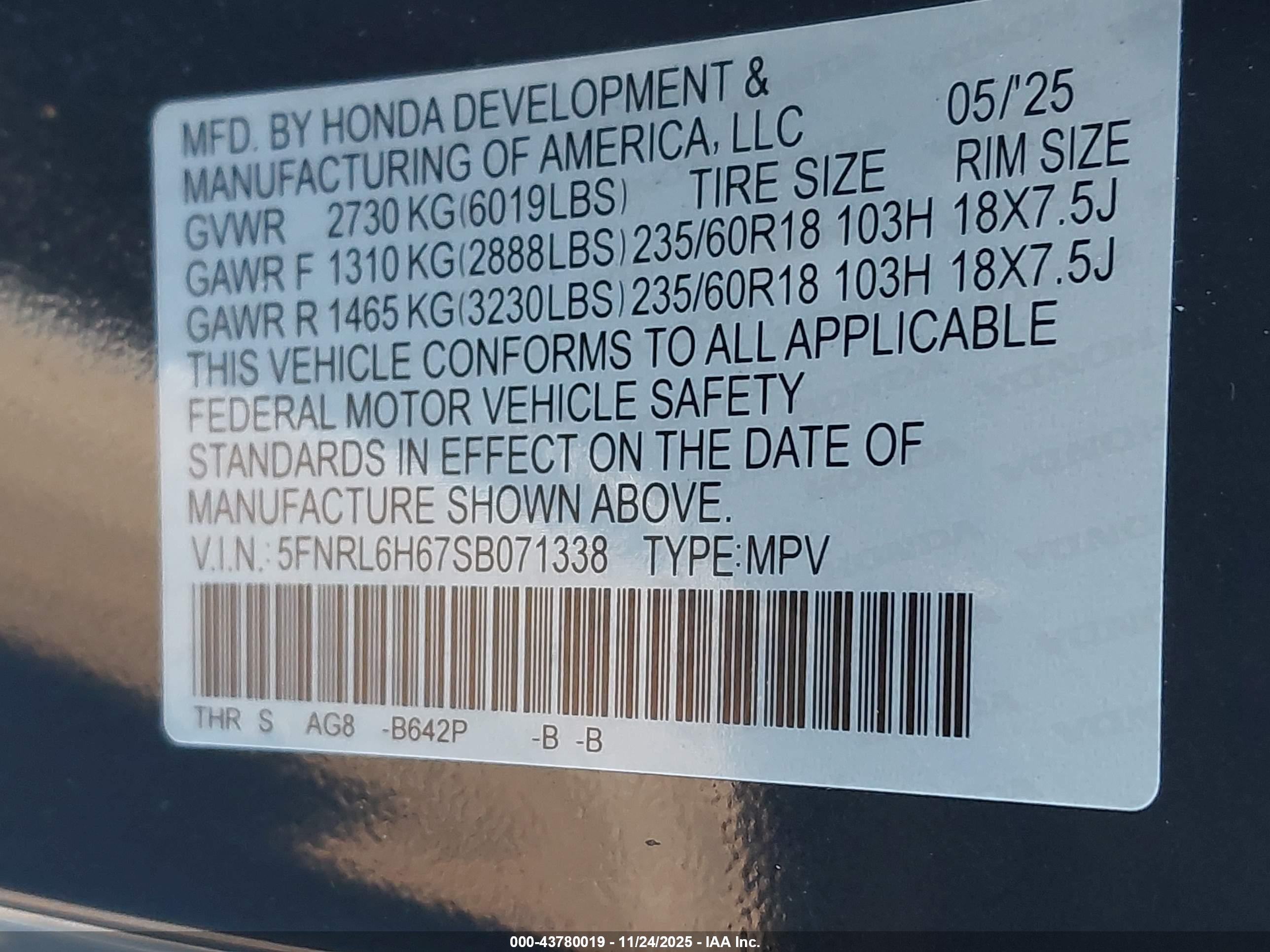HONDA ODYSSEY image 9