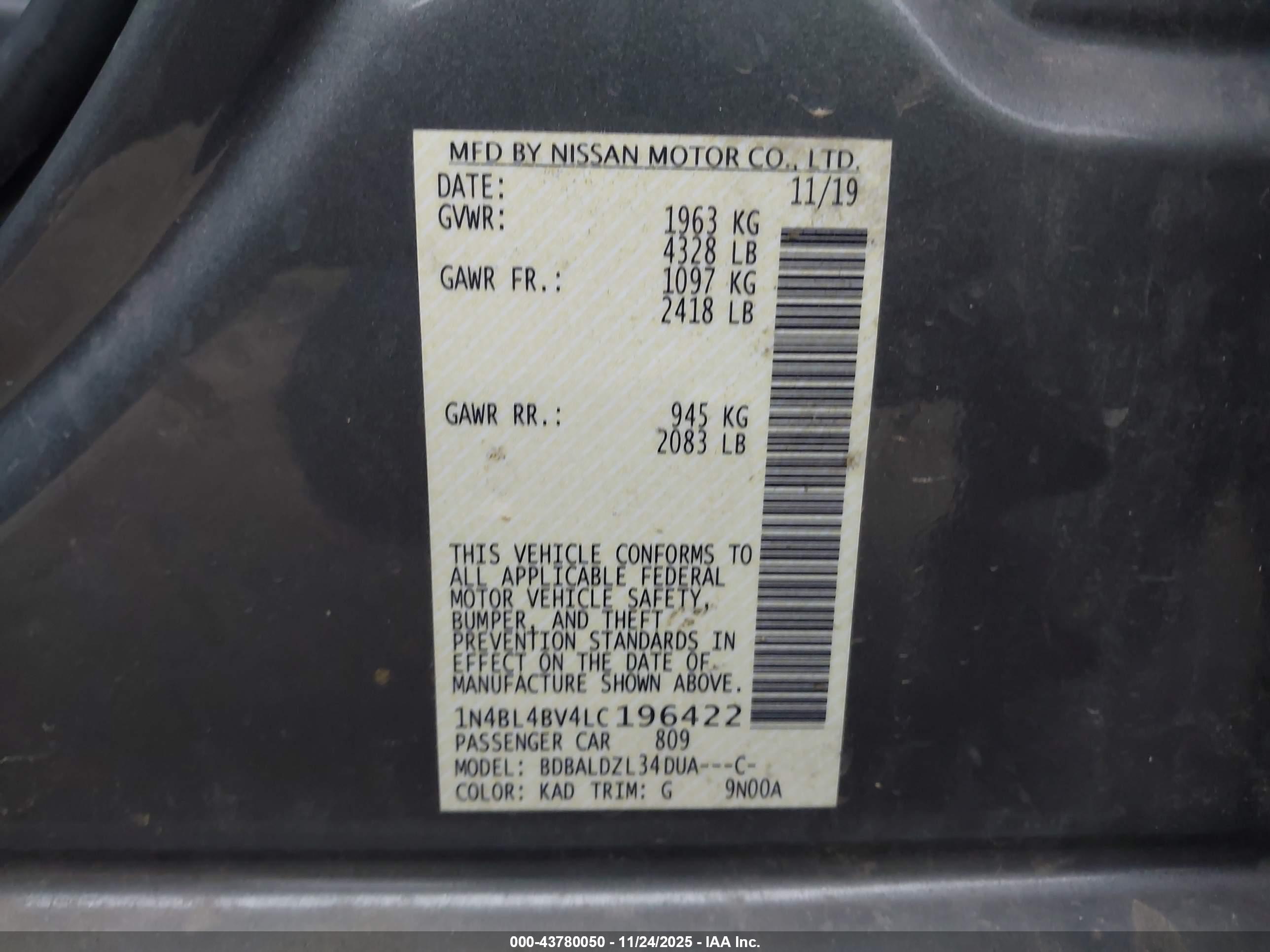 NISSAN ALTIMA image 9