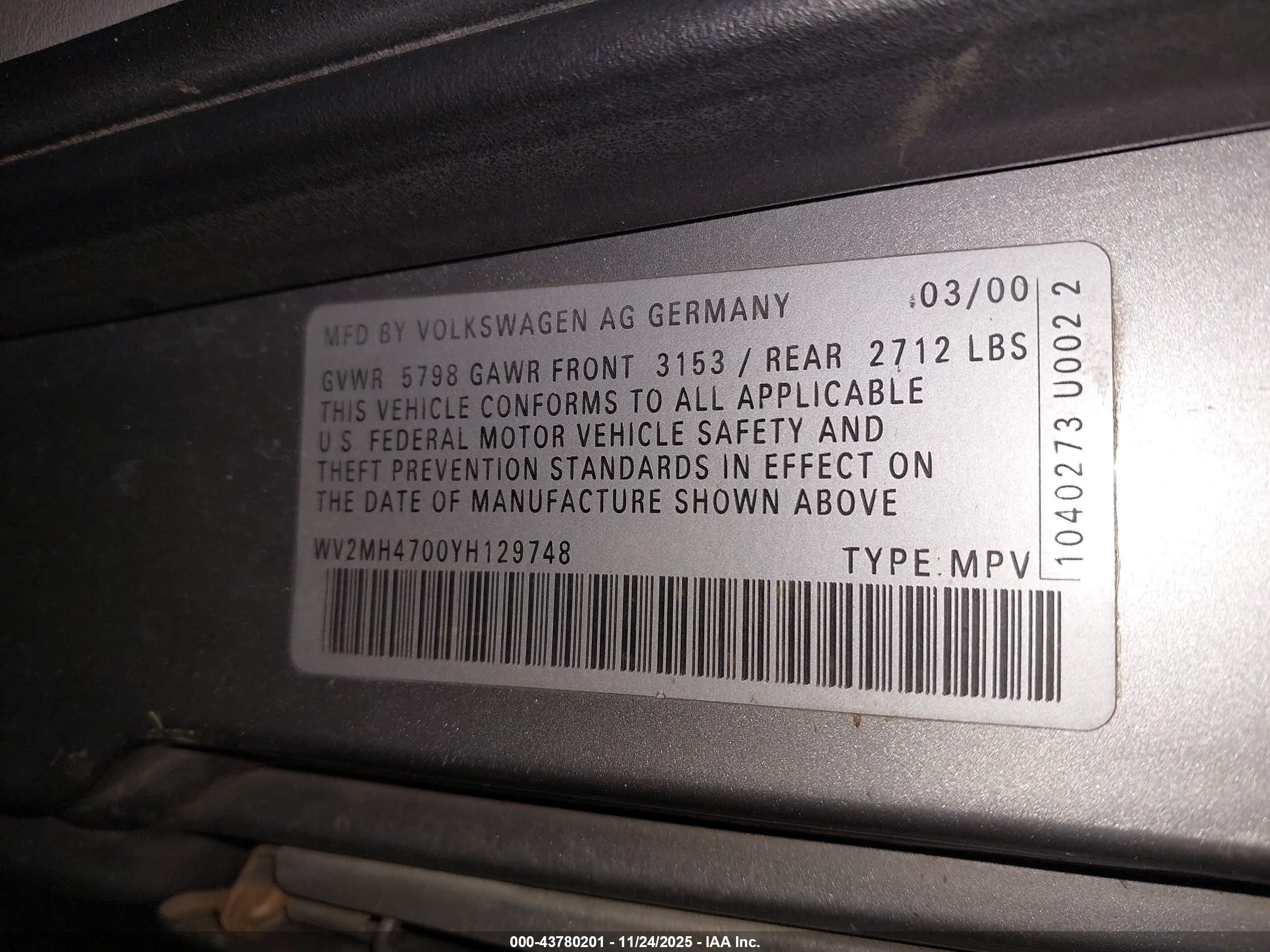 VOLKSWAGEN EUROVAN image 9