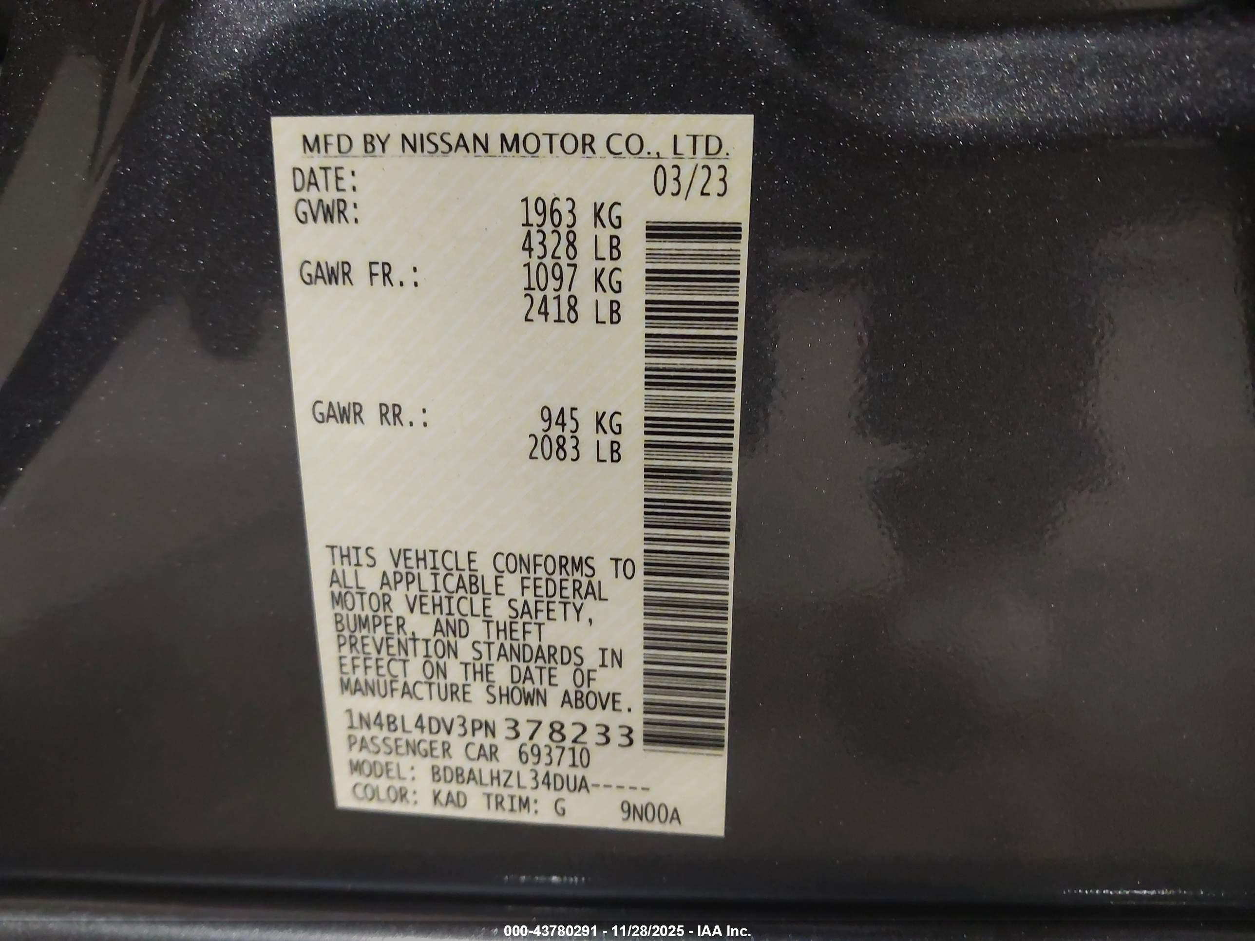NISSAN ALTIMA image 9