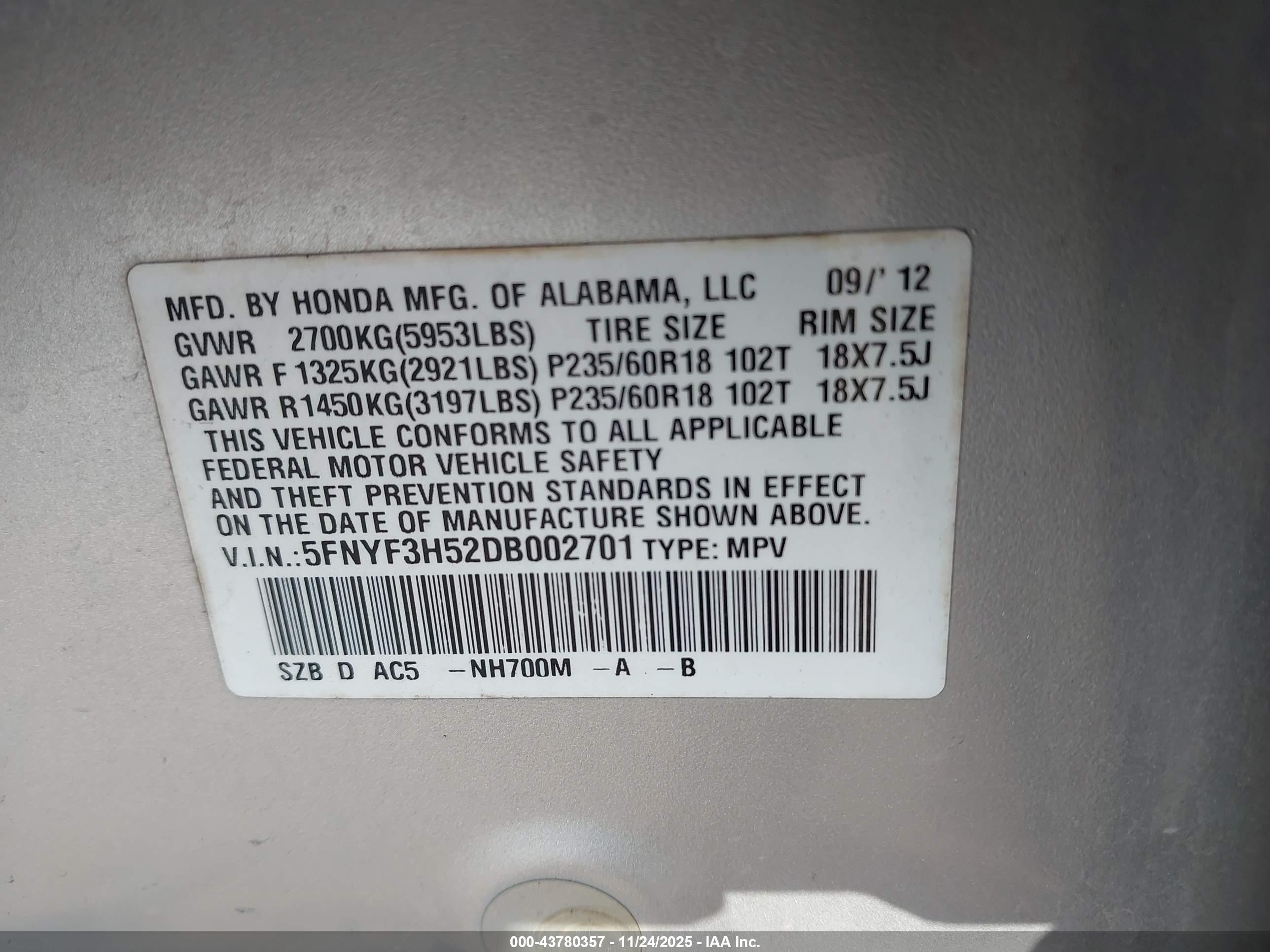 HONDA PILOT image 9