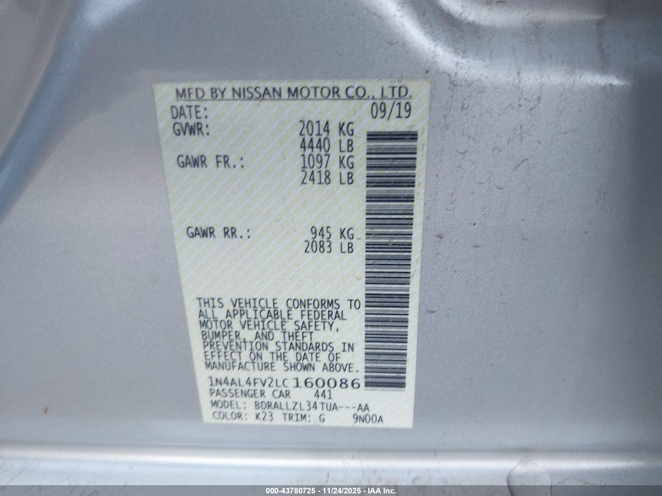 NISSAN ALTIMA image 9