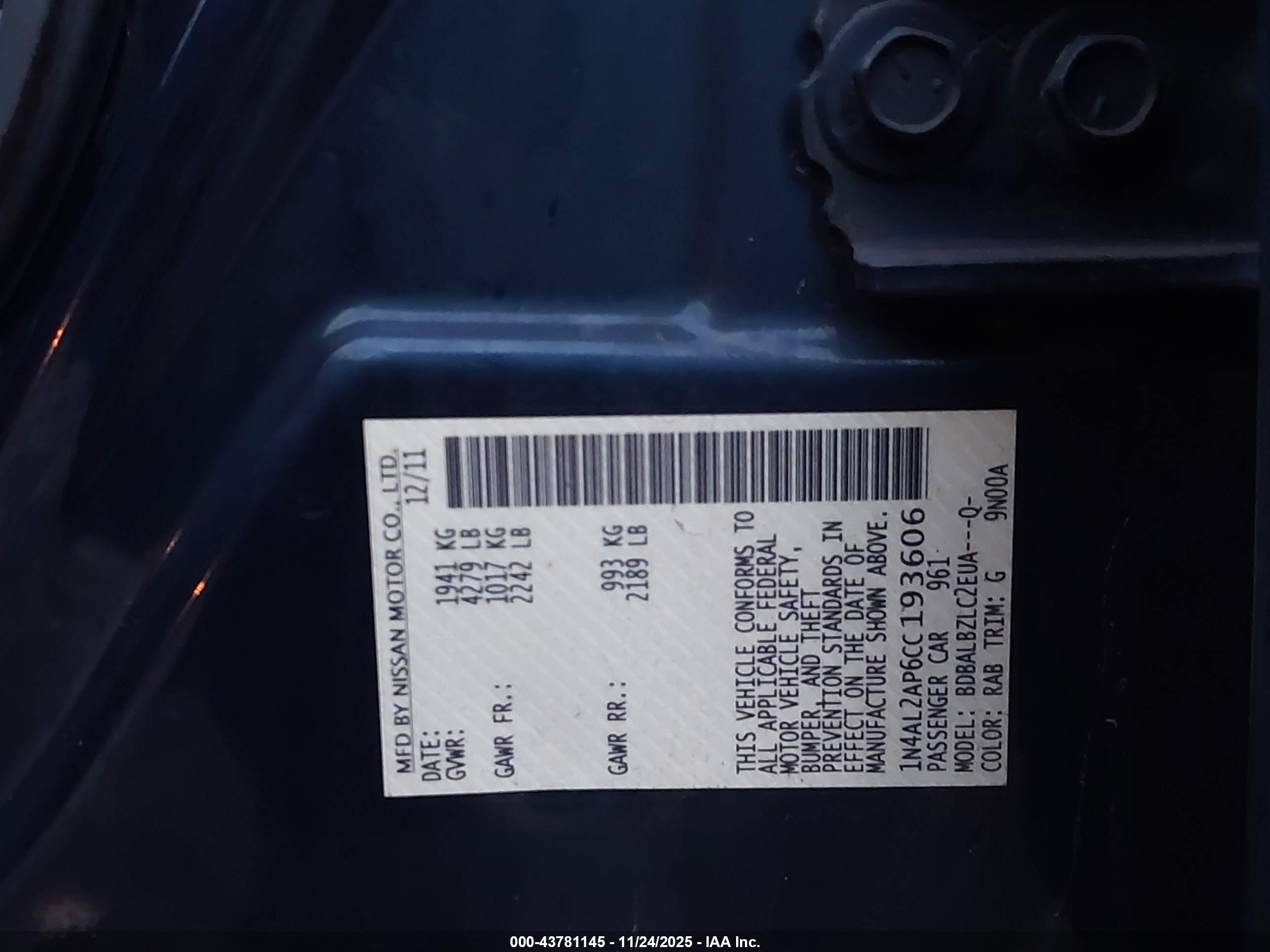 NISSAN ALTIMA image 9
