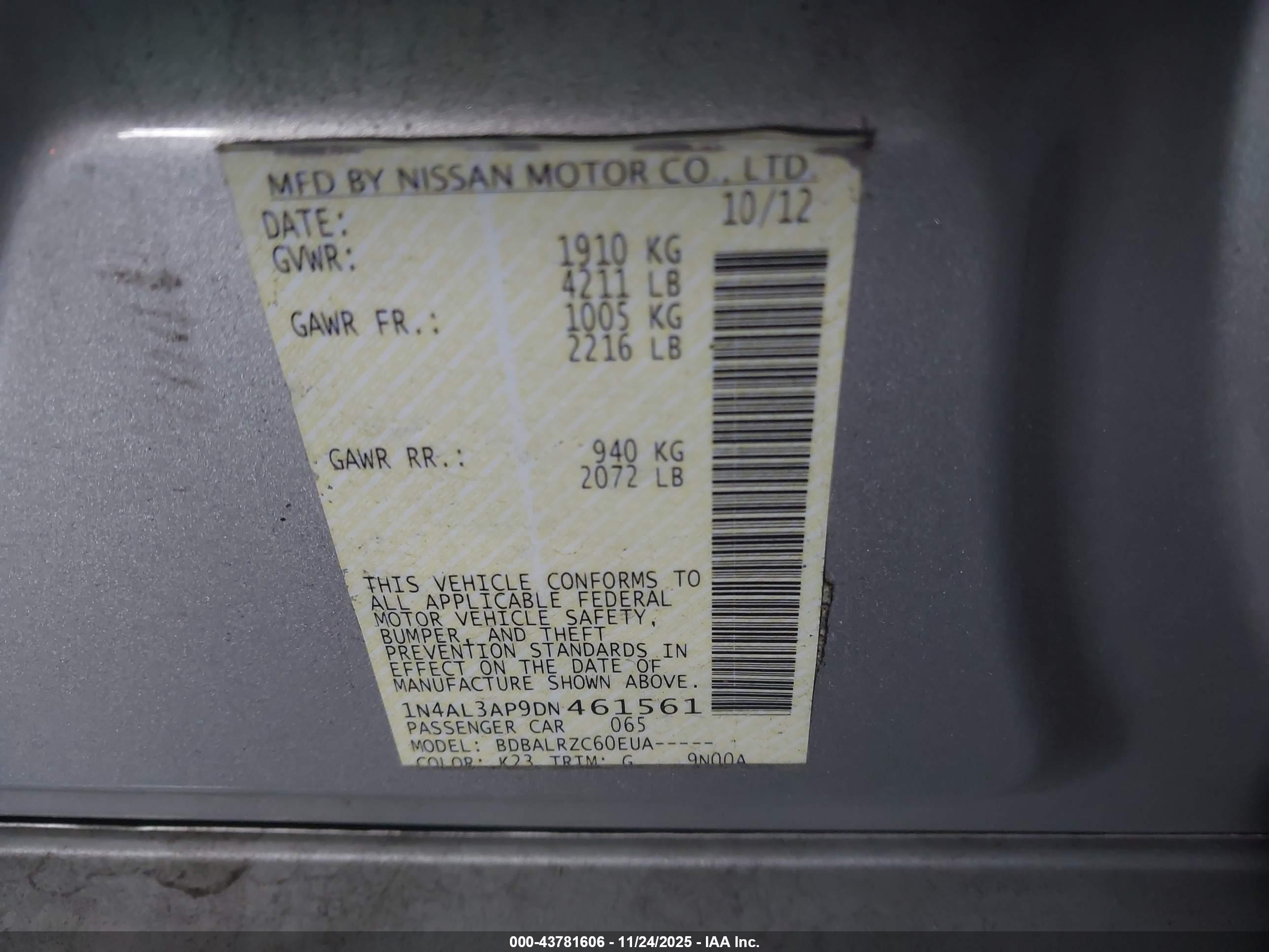 NISSAN ALTIMA image 9
