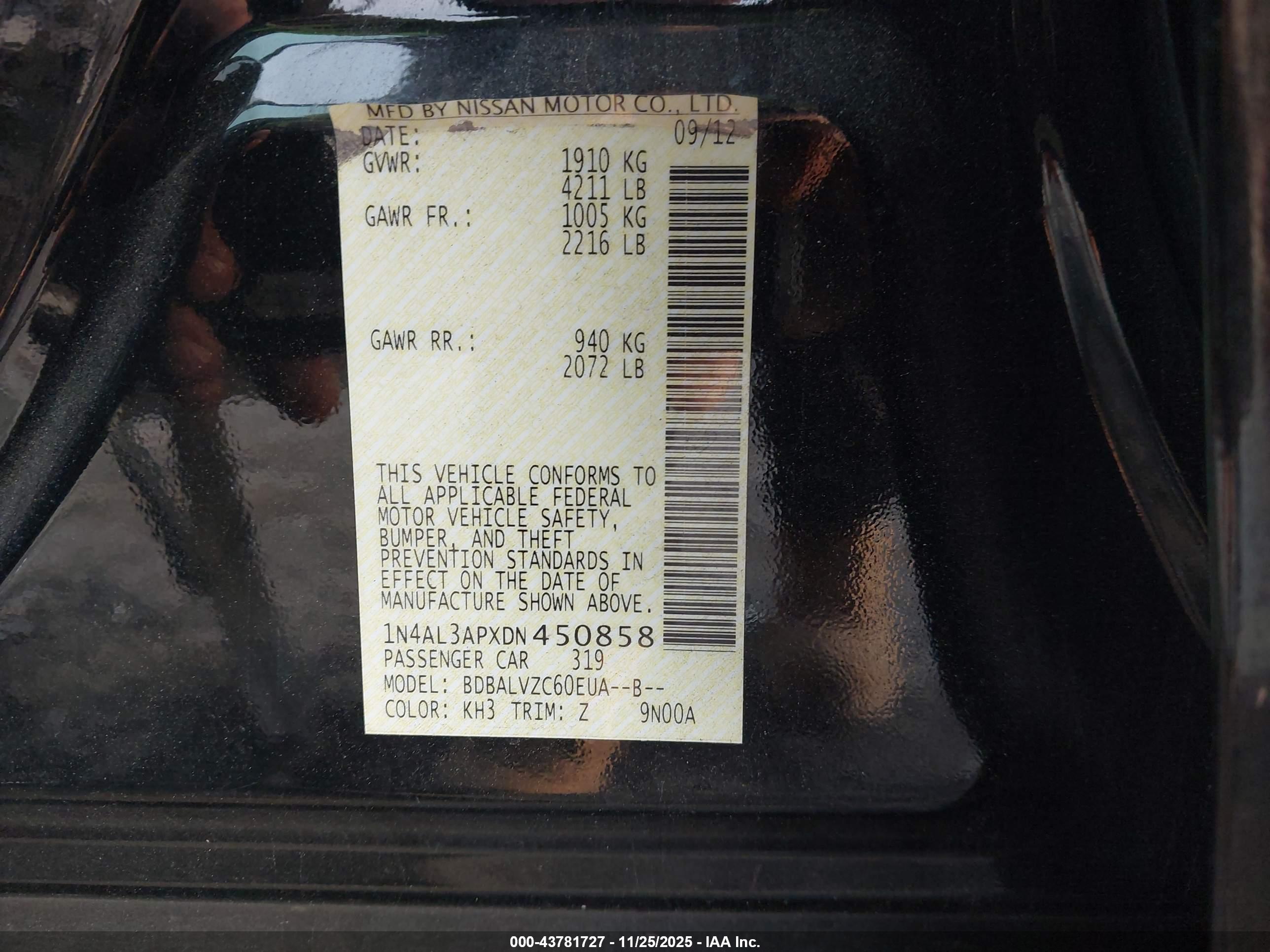 NISSAN ALTIMA image 9