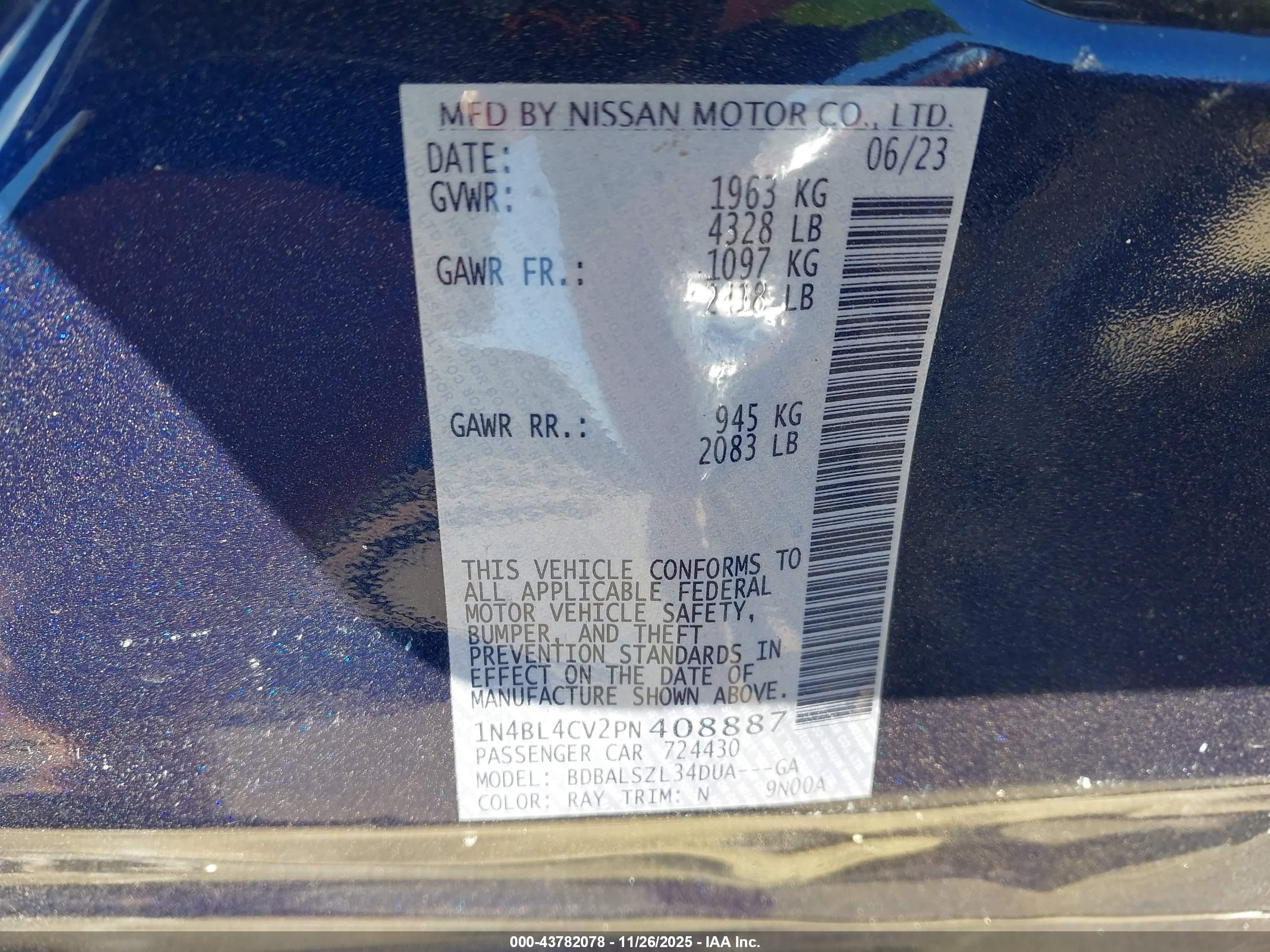 NISSAN ALTIMA image 9