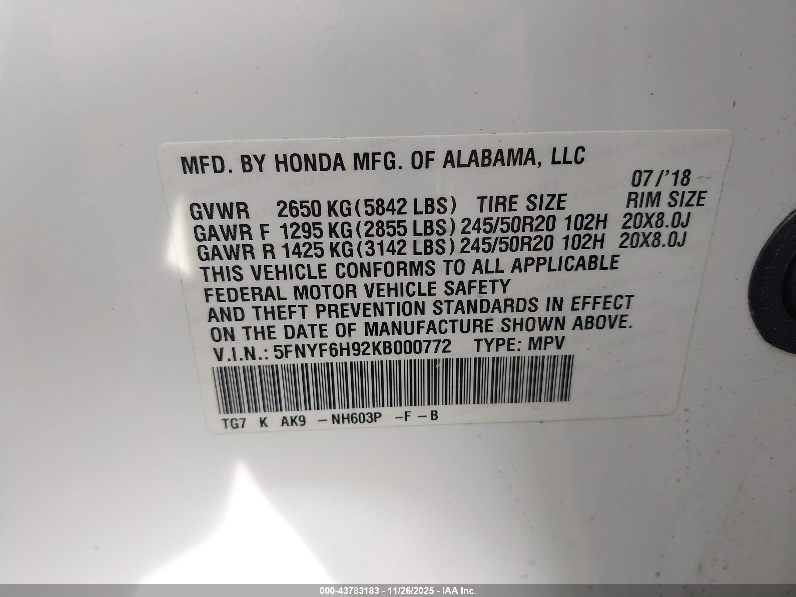 HONDA PILOT image 9