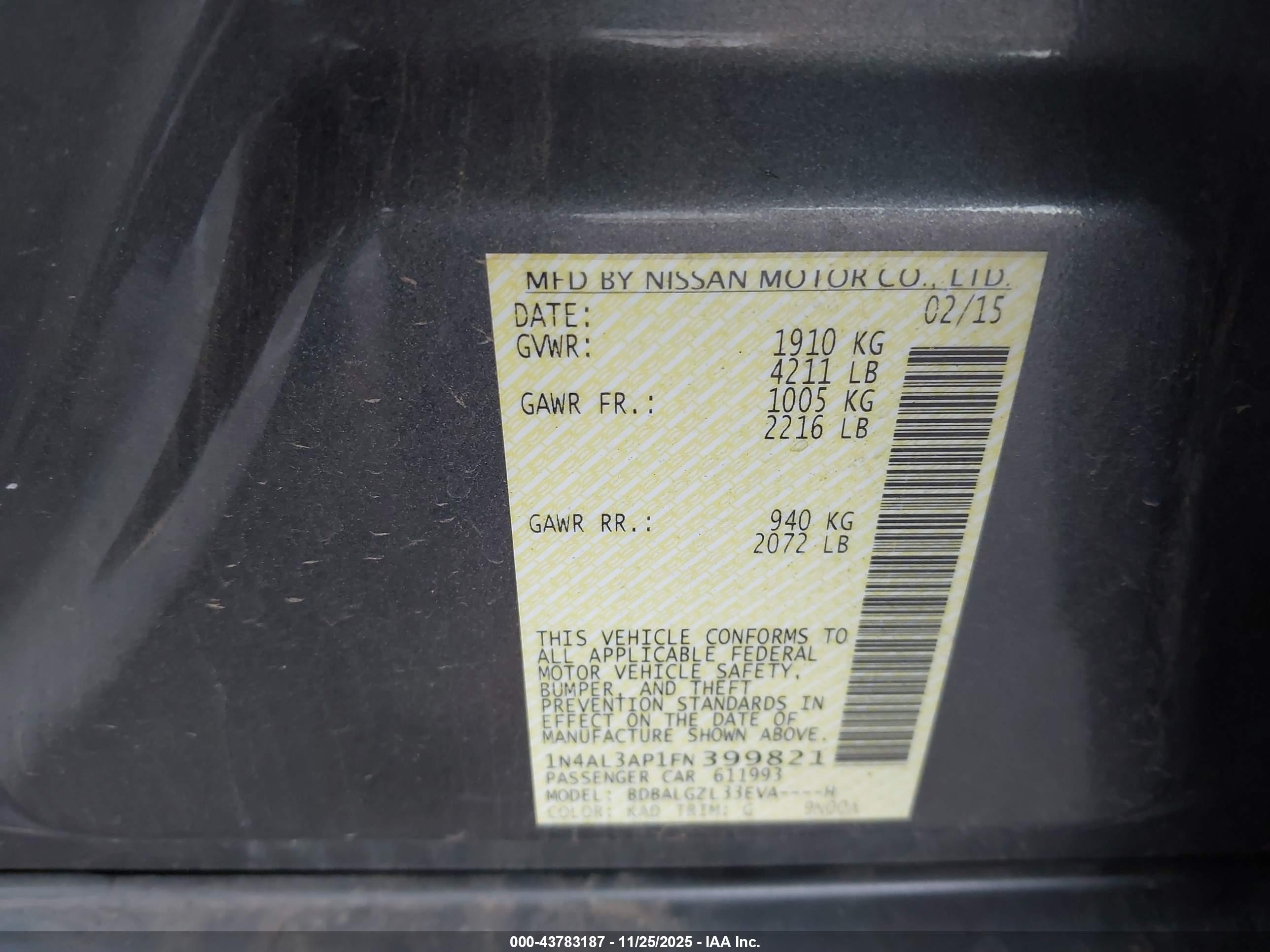NISSAN ALTIMA image 9