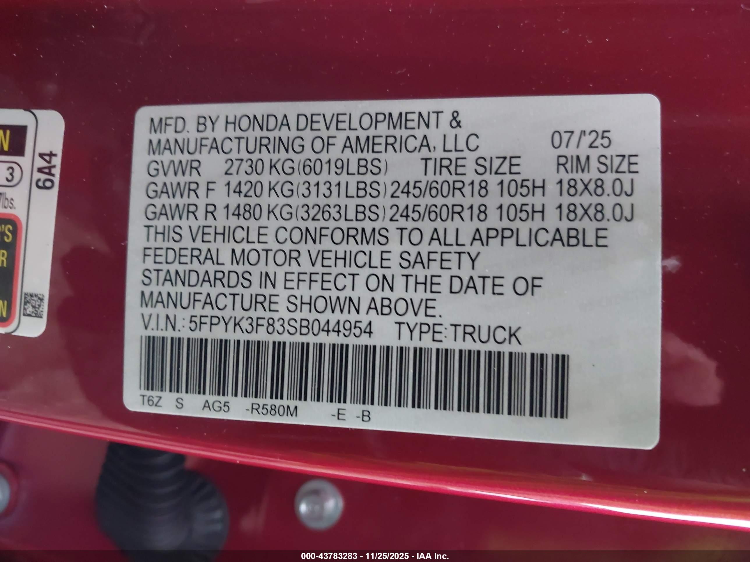 HONDA RIDGELINE image 9