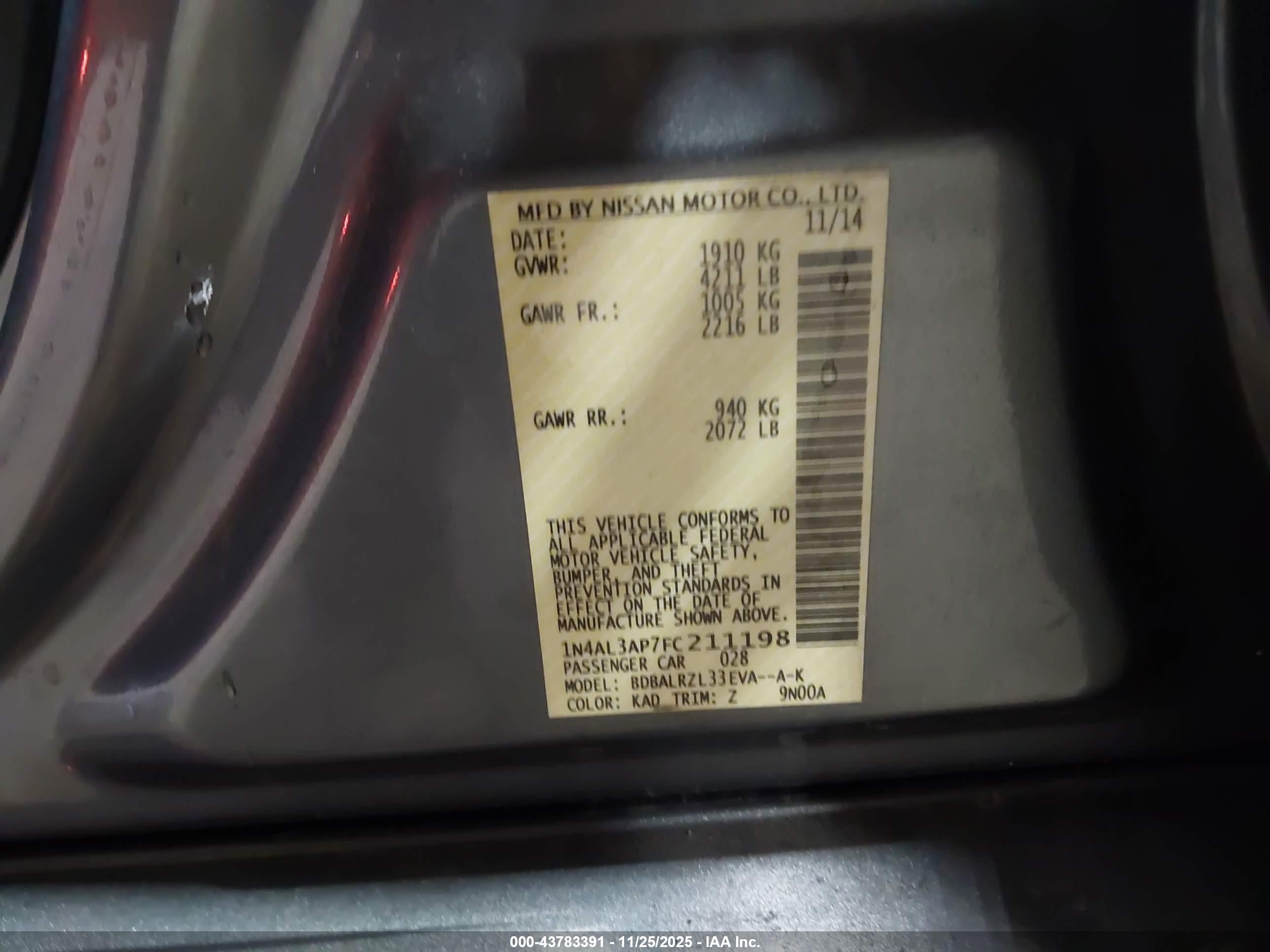NISSAN ALTIMA image 9