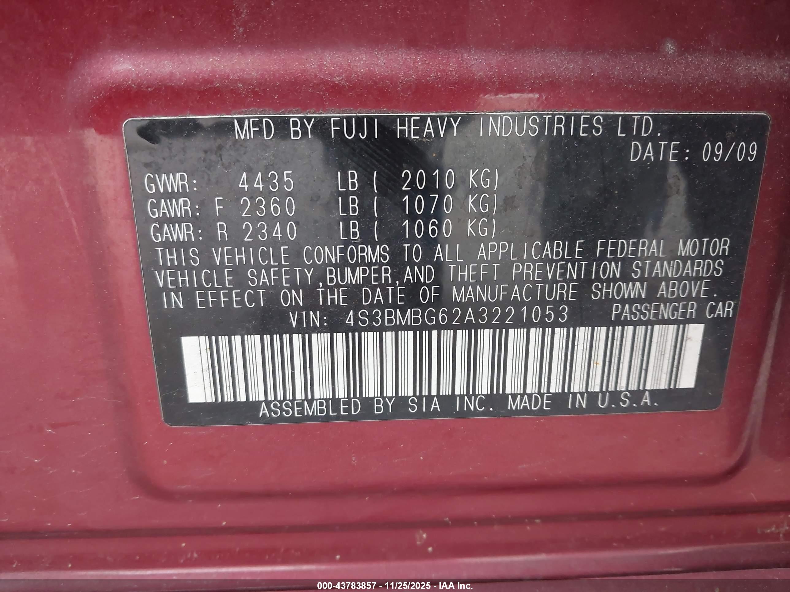 SUBARU LEGACY image 9