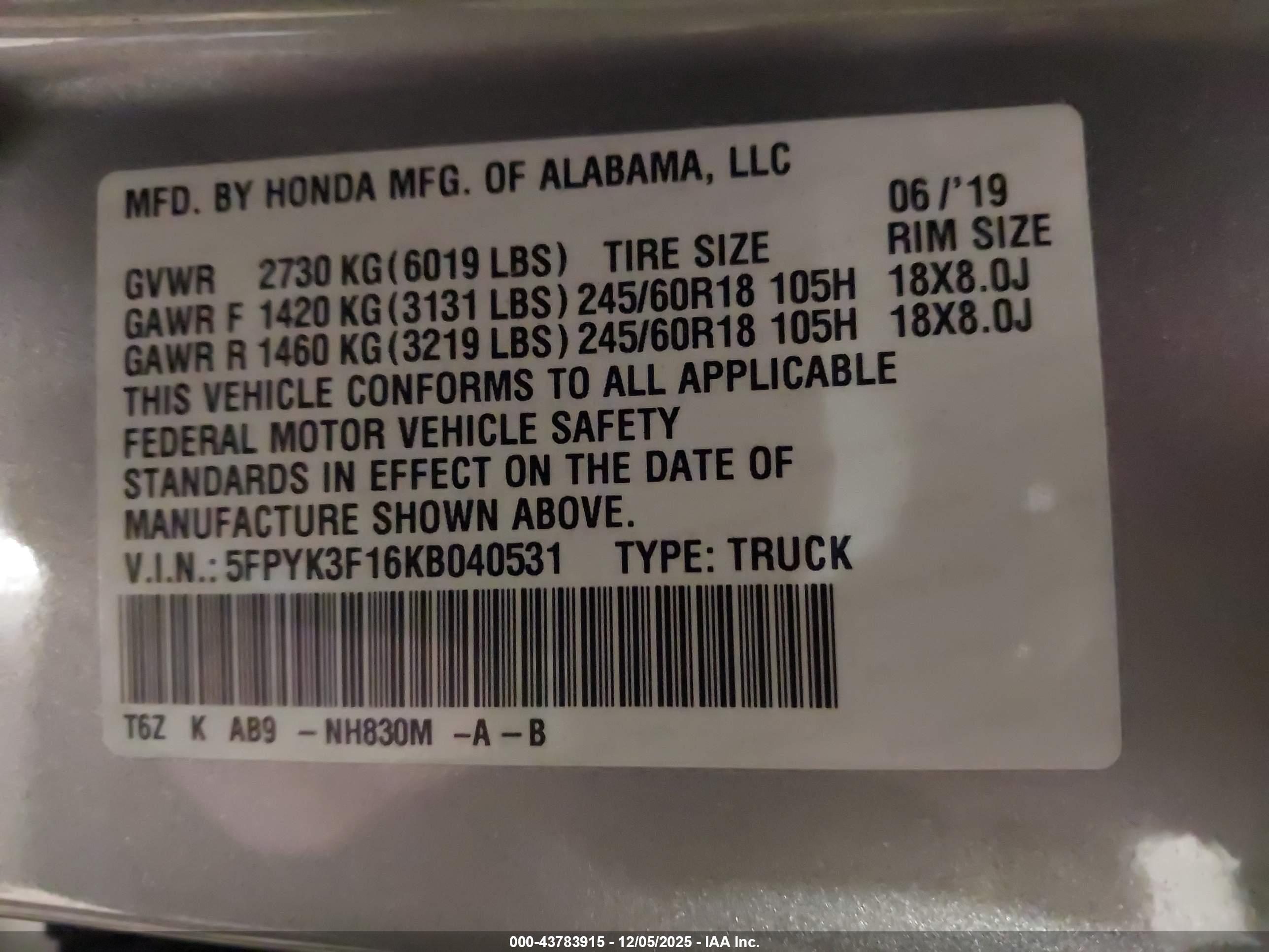 HONDA RIDGELINE image 9