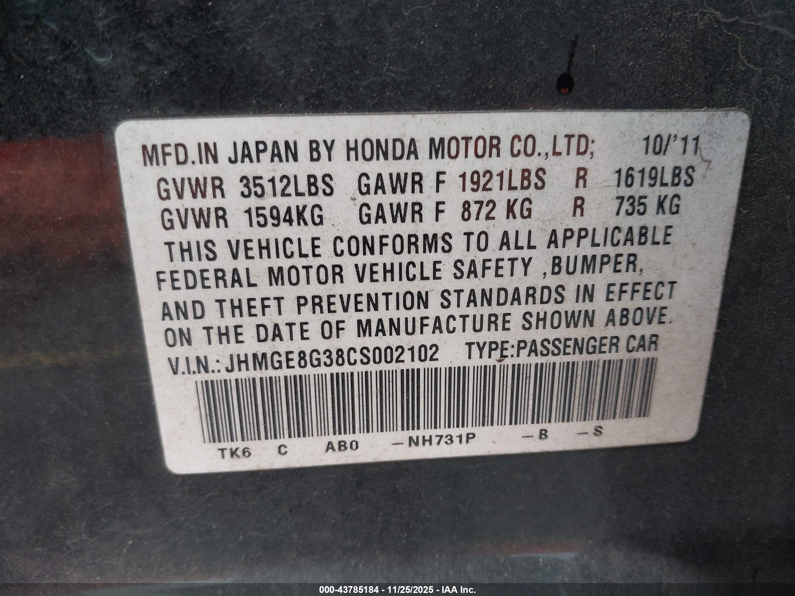 HONDA FIT image 9