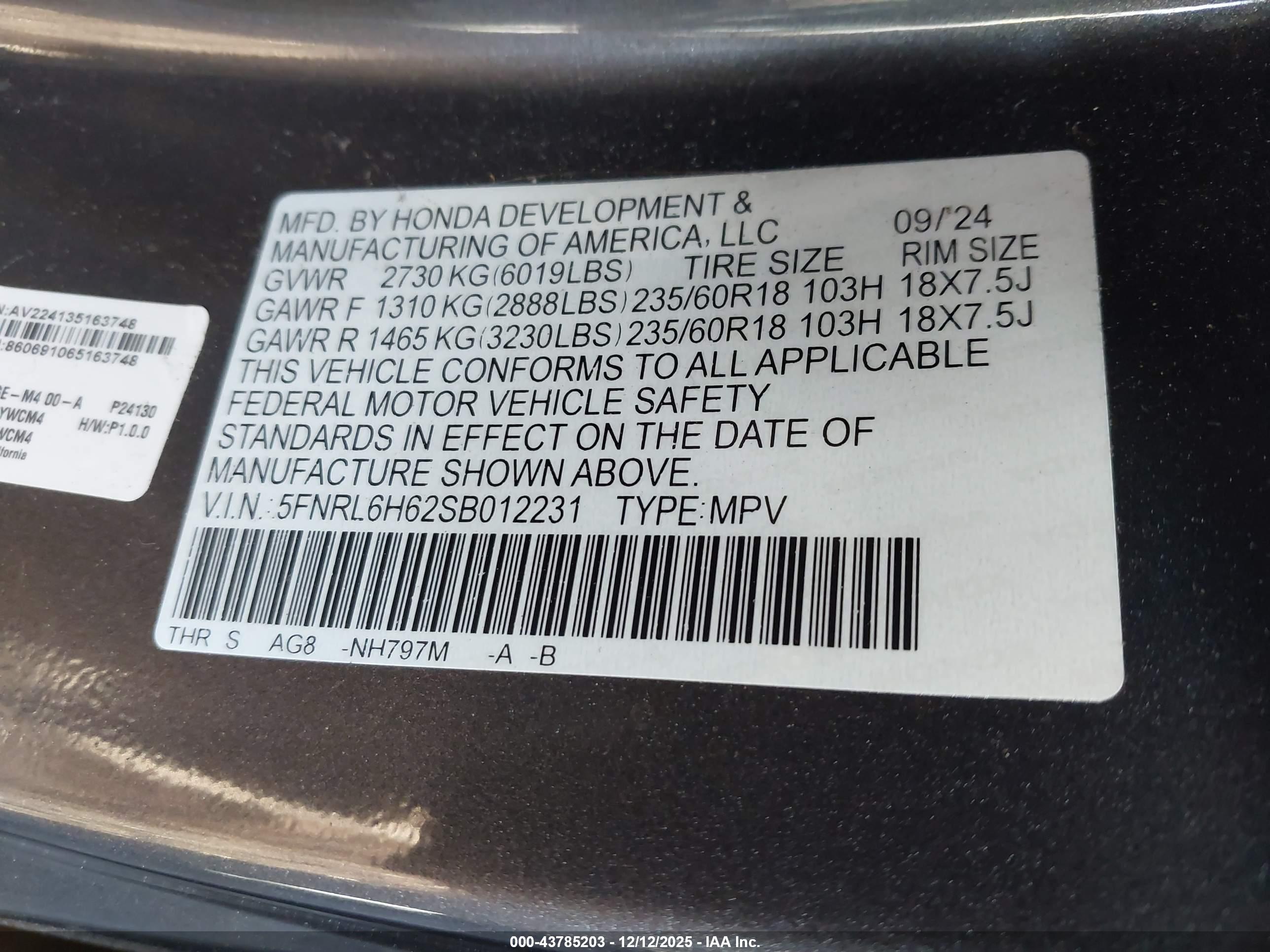 HONDA ODYSSEY image 9