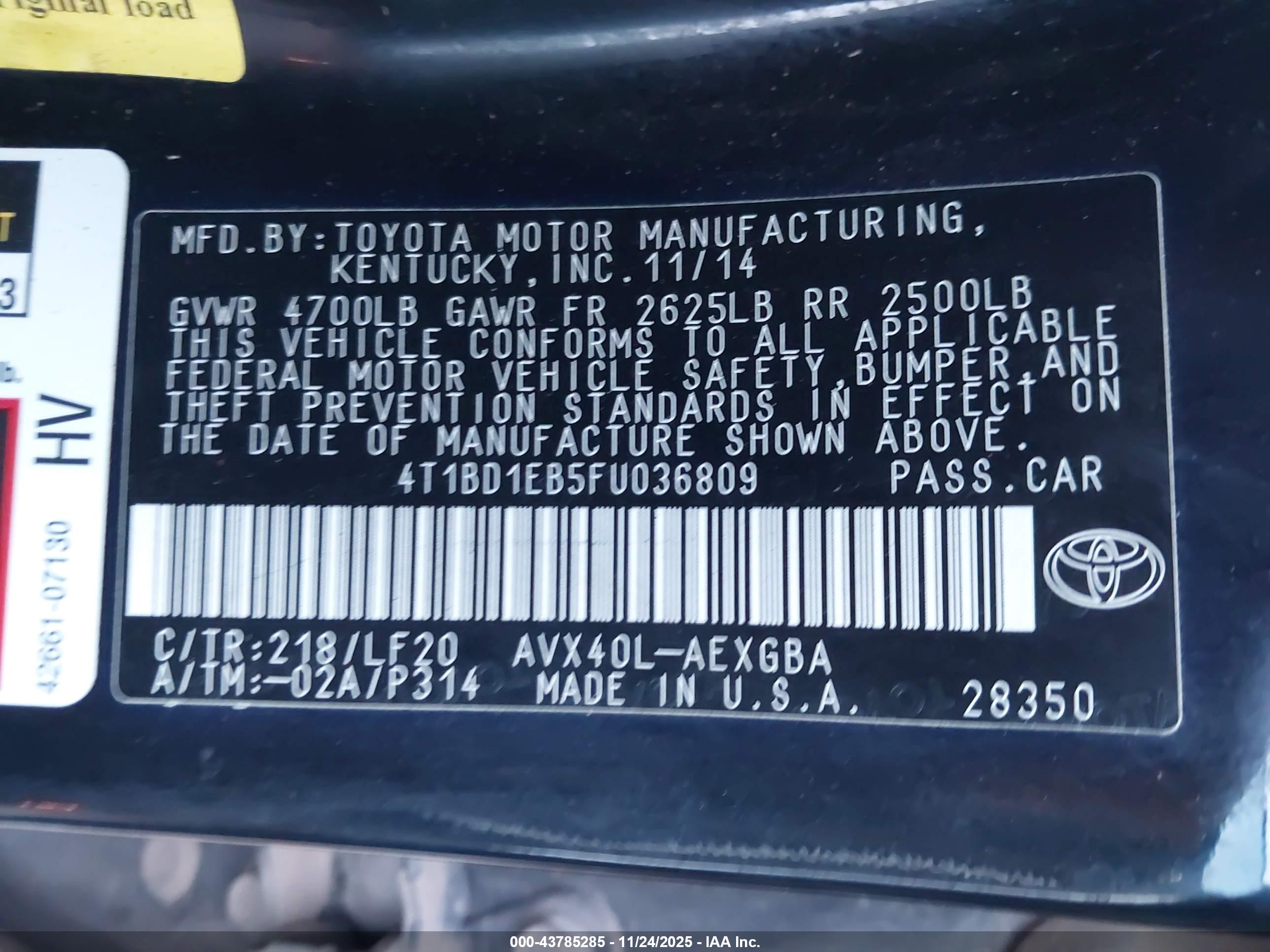 TOYOTA AVALON image 9