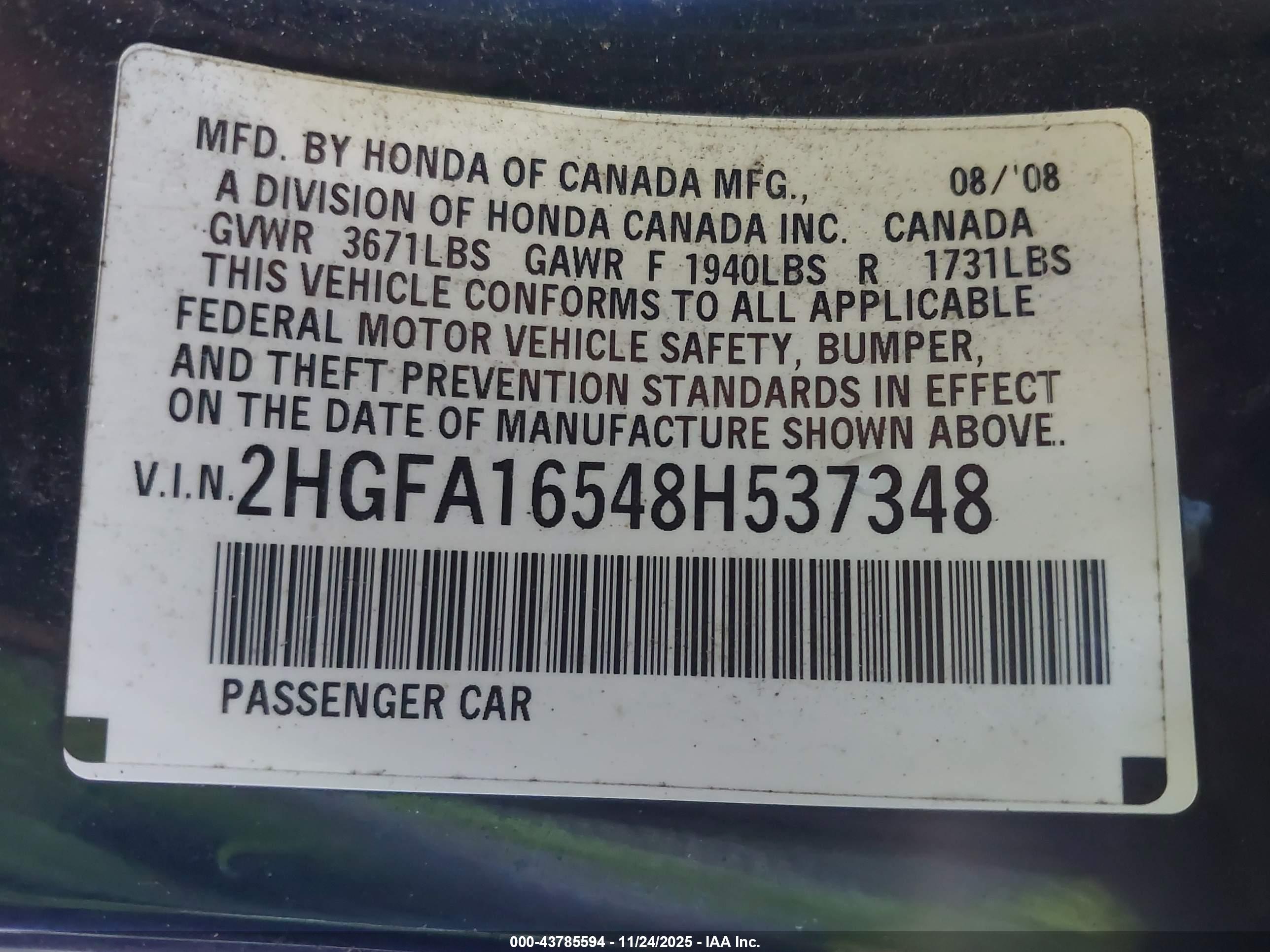 HONDA CIVIC image 9