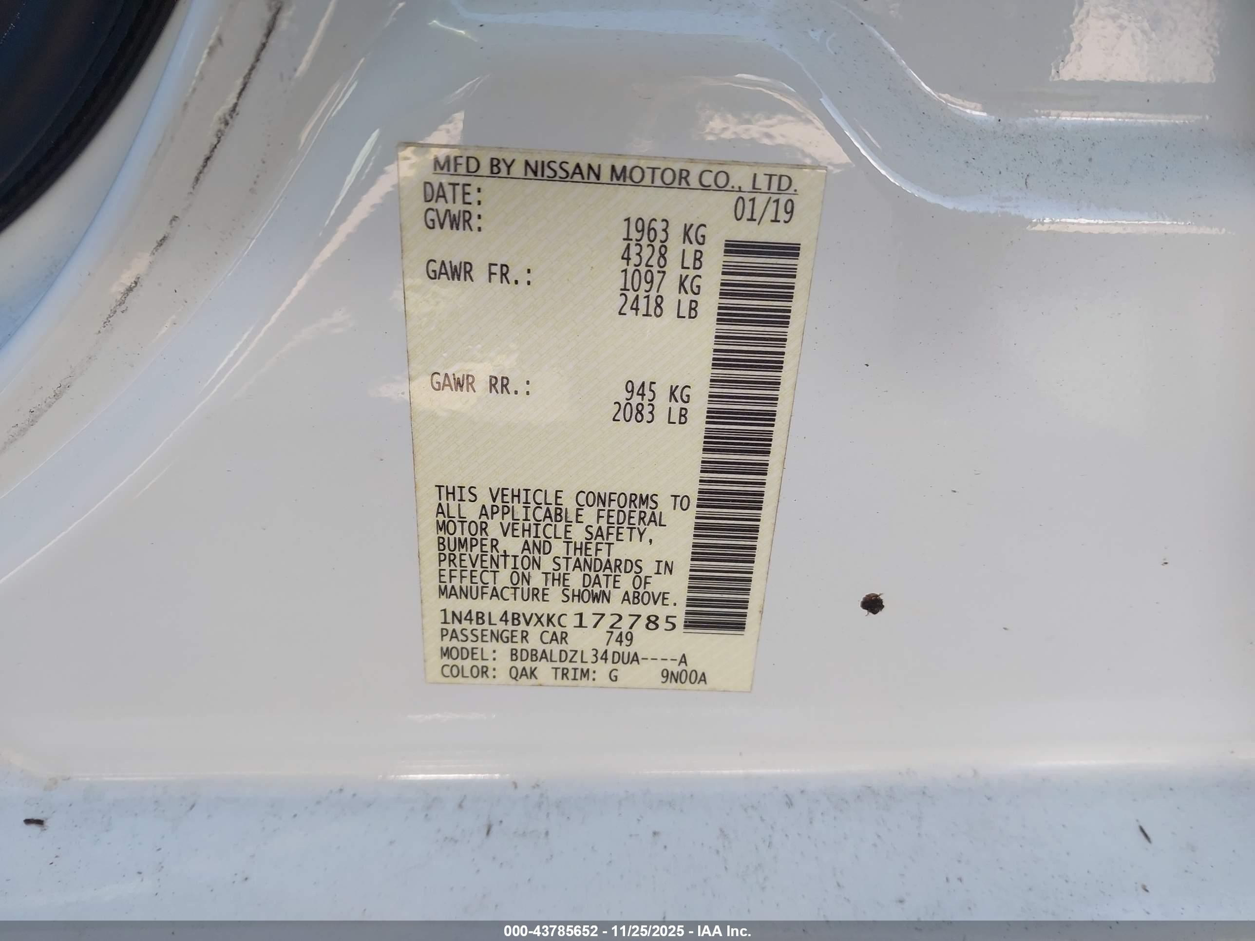 NISSAN ALTIMA image 9