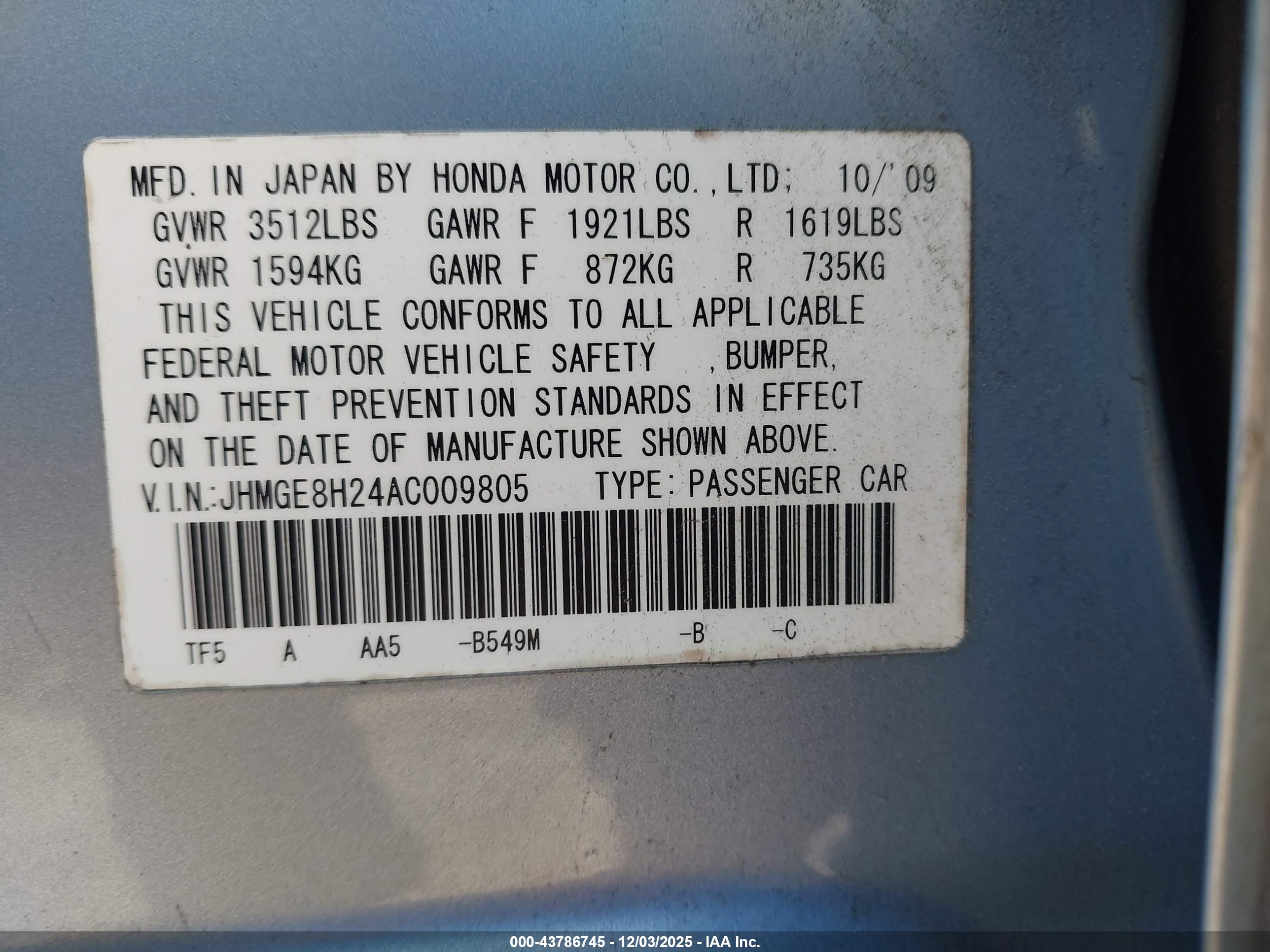 HONDA FIT image 9