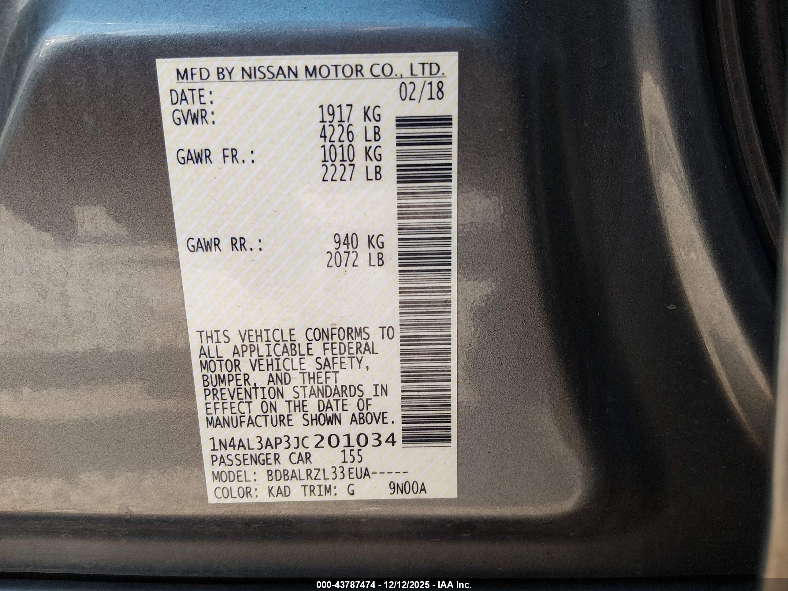 NISSAN ALTIMA image 9