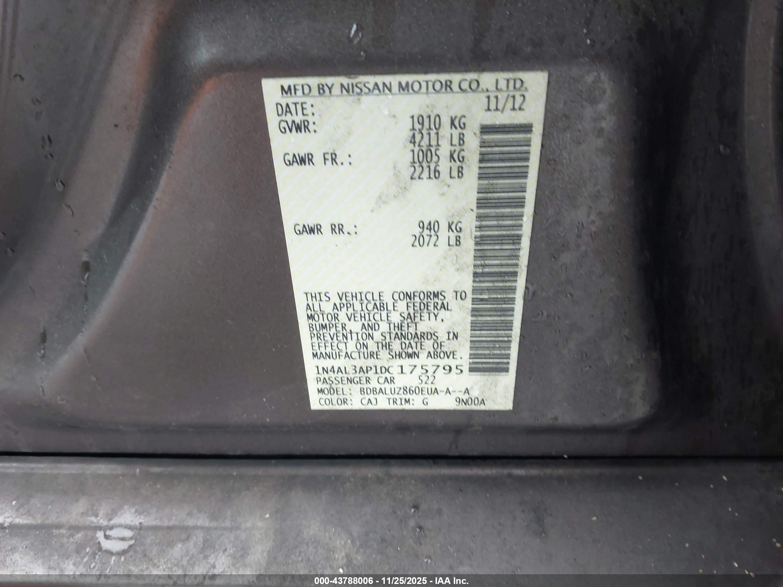 NISSAN ALTIMA image 9