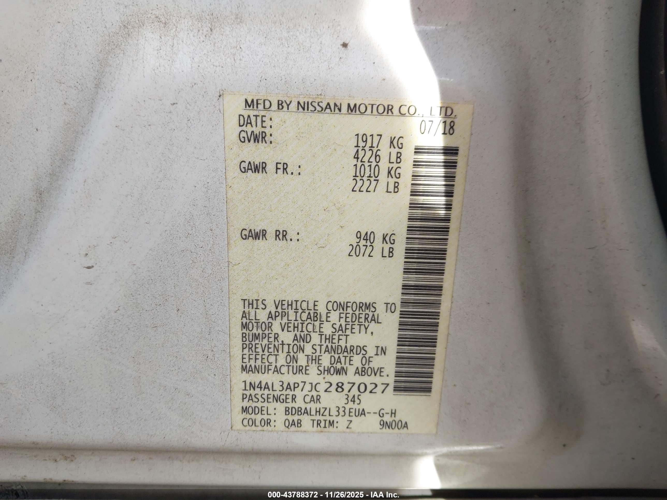 NISSAN ALTIMA image 9